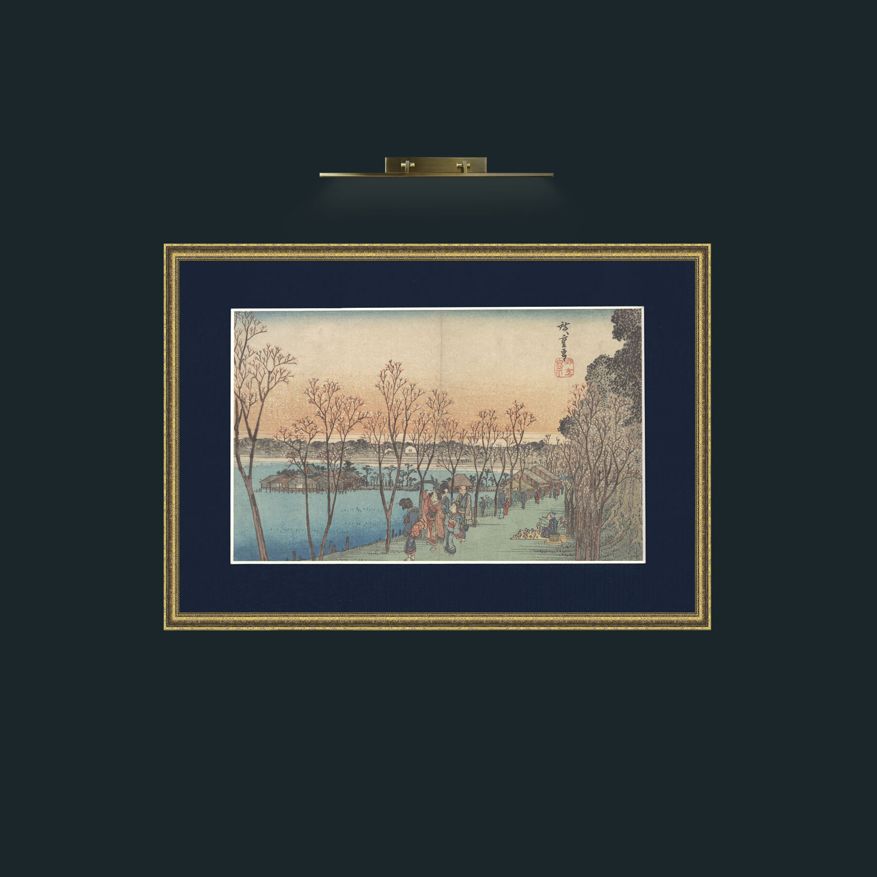 Art-Ueno Shinobazu No Ike.jpg-Frame-1GiltTextured-Mount-3Blue.jpg