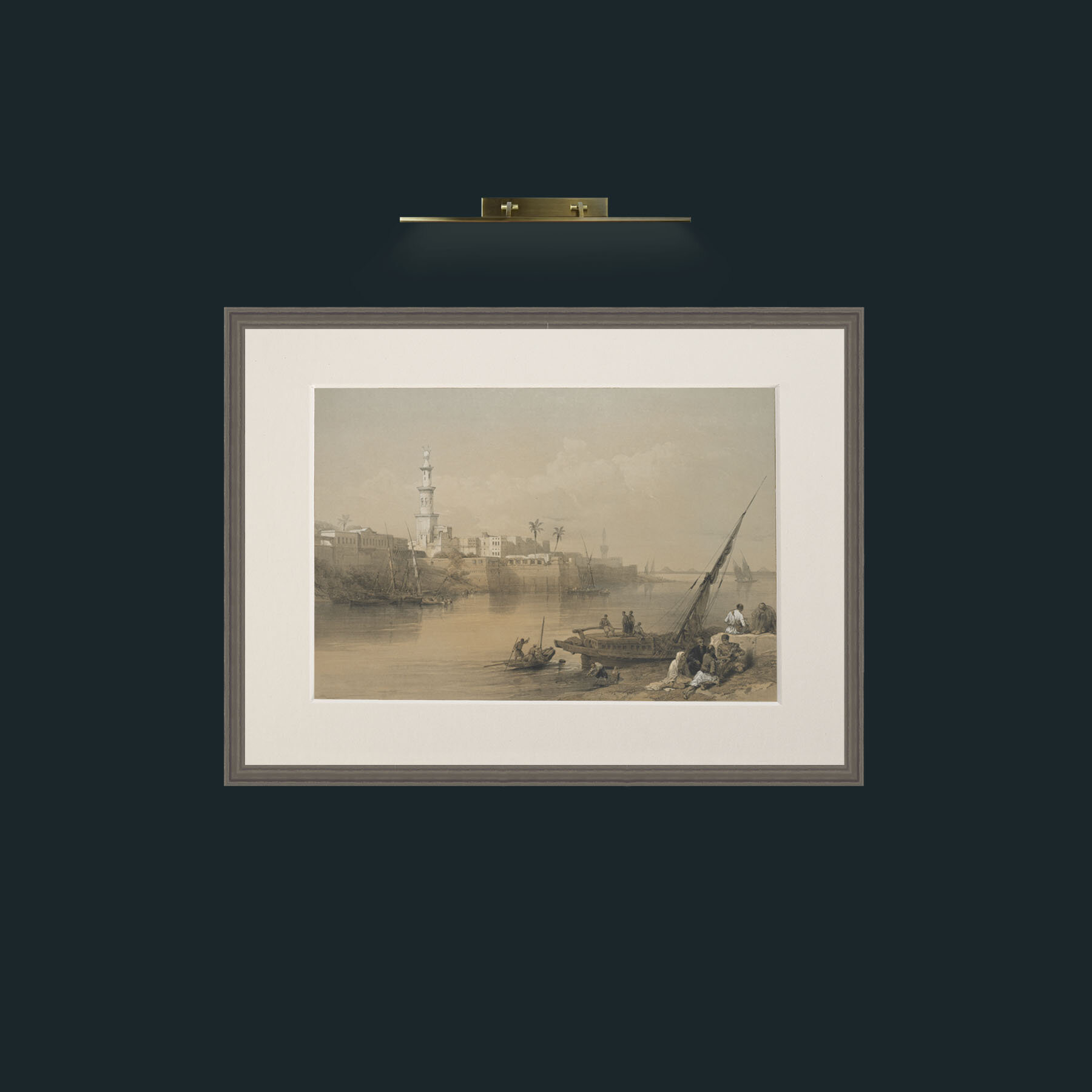 Art-View of the Nile, Ferry to Gizeh-Frame-6Grey-Mount-1Antique.jpg