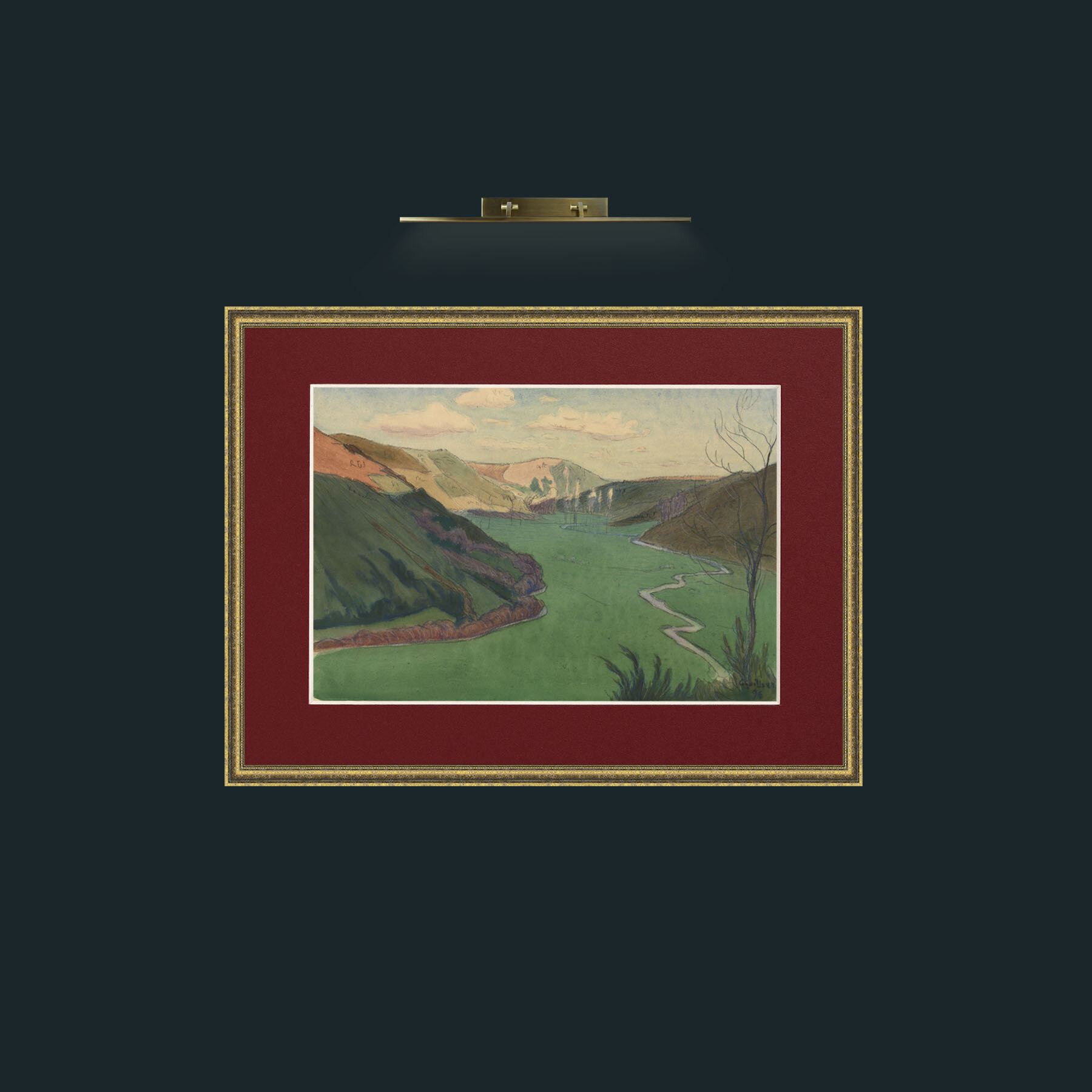 Art-Valley of the Stangala, Near Quimper-Frame-1TexturedGilt-Mount-4Red.jpg