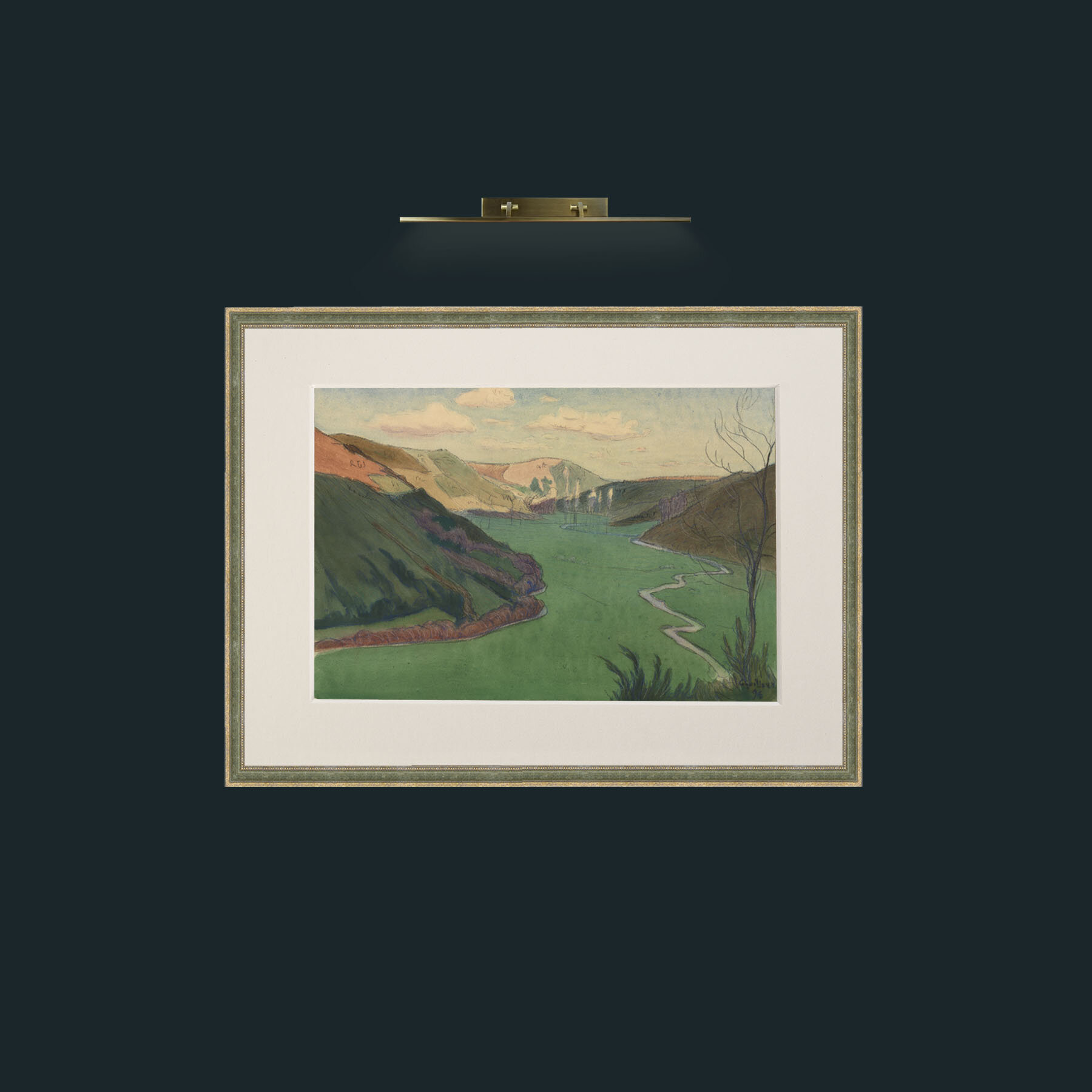 Art-Valley of the Stangala, Near Quimper-Frame-2GreenGiltTextured-Mount-1Antique.jpg