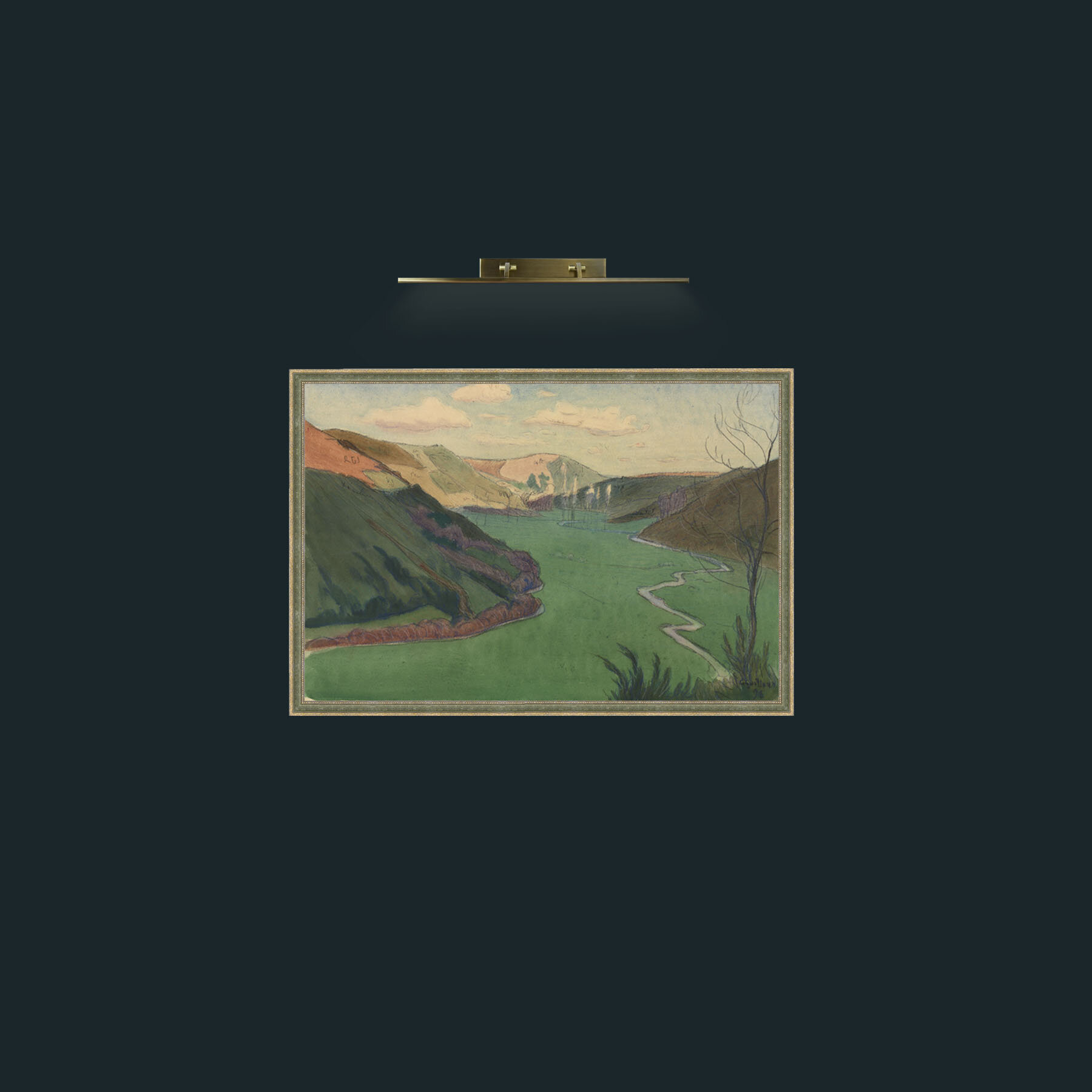 Art-Valley of the Stangala, Near Quimper-Frame-2GreenGiltTextured.jpg