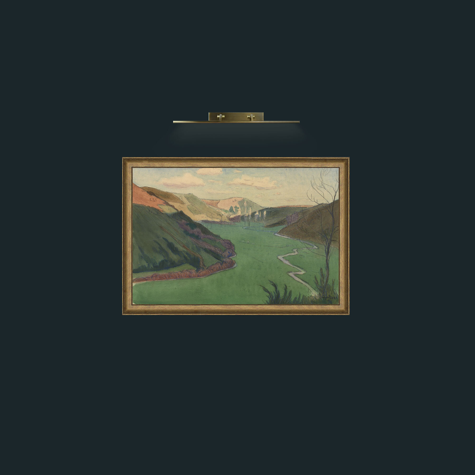 Art-Valley of the Stangala, Near Quimper-Frame-8RedGreenGilt.jpg