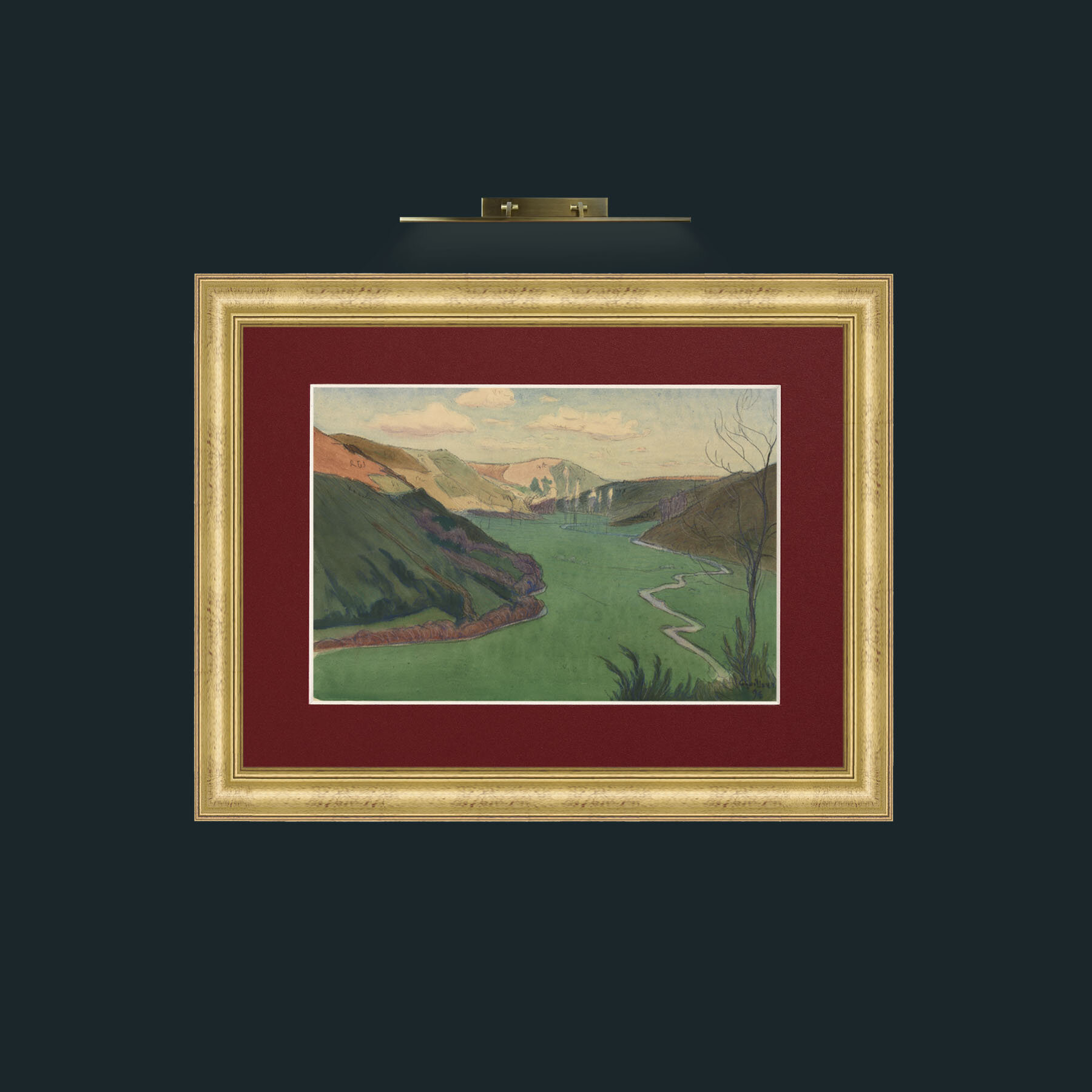 Art-Valley of the Stangala, Near Quimper-Frame-9WideGilt-Mount-4Red.jpg