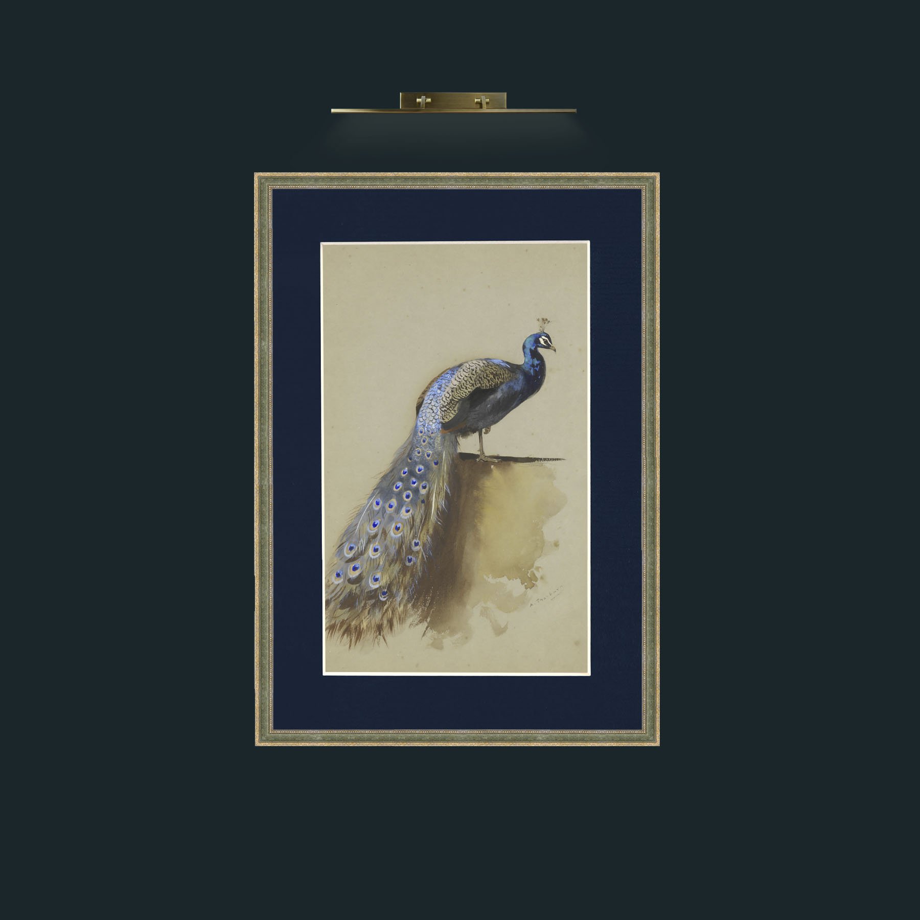 Frame-2GreenGiltTextured-Mount-3Blue-Art-Background.jpg
