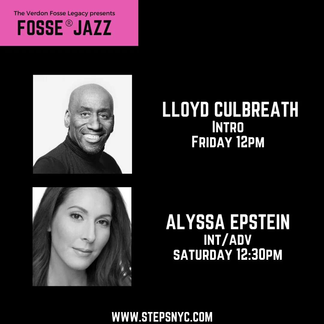 Happy Sunday ➡️ Here's your weekly Fosse master class reminder! ⠀⠀⠀⠀⠀⠀⠀⠀⠀
.⠀⠀⠀⠀⠀⠀⠀⠀⠀
Friday 4/9 12pm ET INTRO with Lloyd Culbreath⠀⠀⠀⠀⠀⠀⠀⠀⠀
.⠀⠀⠀⠀⠀⠀⠀⠀⠀
Saturday 4/10 12:30pm ET INT/ADV with Alyssa Epstein
.⠀⠀⠀⠀⠀⠀⠀⠀⠀
Check out stepsnyc.com to sign up for class this week. Happy dancing!