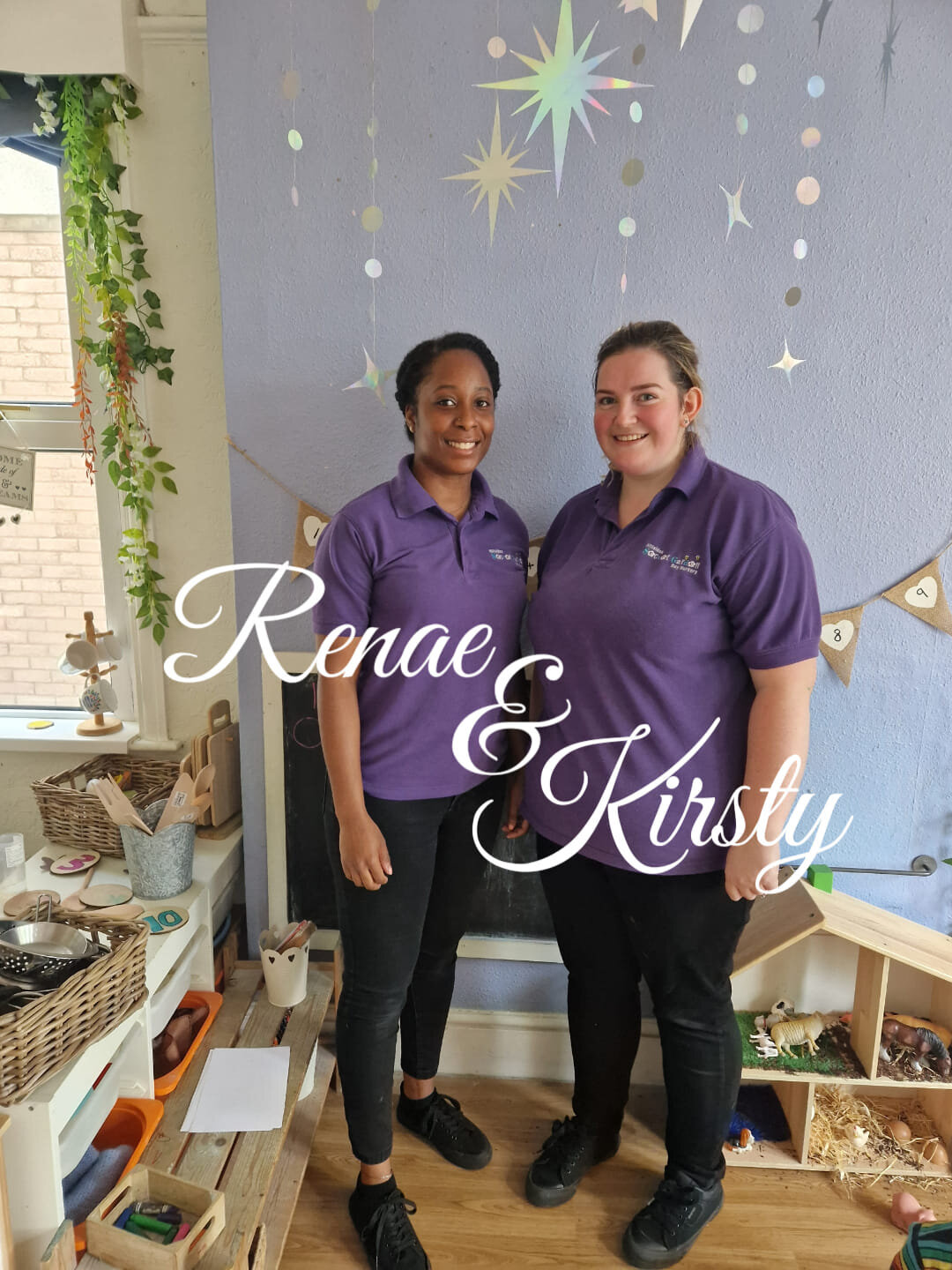 💜Meet our toddler room team!!💜
Welcome to Kirsty joining Renae in our toddler room! 
Kirsty has been with us for 12 years and has experience with all ages! She is a mum of two and her youngest is currently in our babyroom. 
Renae has been with us f