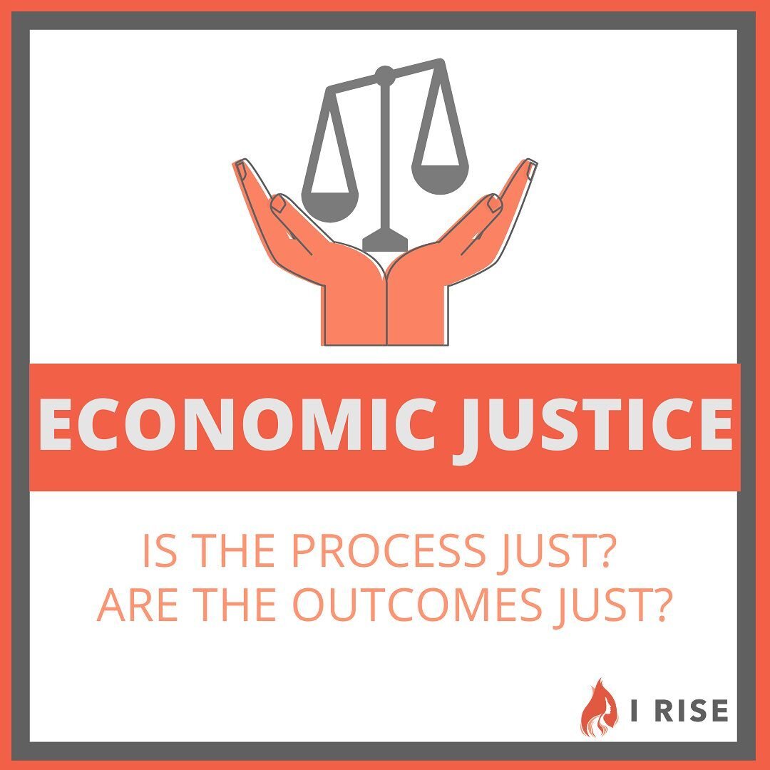 We generally talk about economic justice in terms of process and outcomes. Is the process just (who decides how goods and services are distributed and who does not)? Is the outcome just (who has access to goods and services and who does not)? 
.
Econ