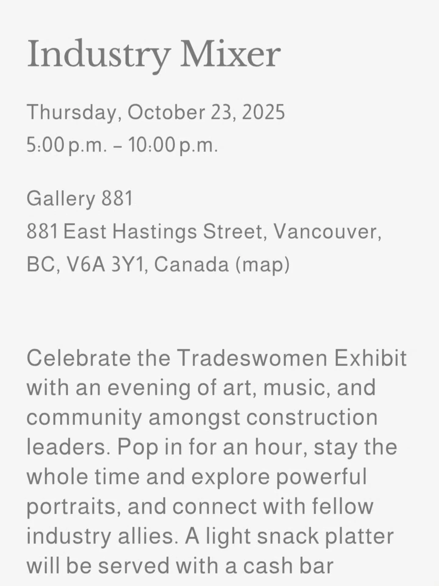 Vancouver! 🌟  Do you know a tradeswoman who deserves to be celebrated for how awesome she is? Tag her or share this post! Link to tickets in my bio. 🥰🌈

✨ October 18th - Tradeswomen Social
A night to connect, celebrate, and lift up the women who k