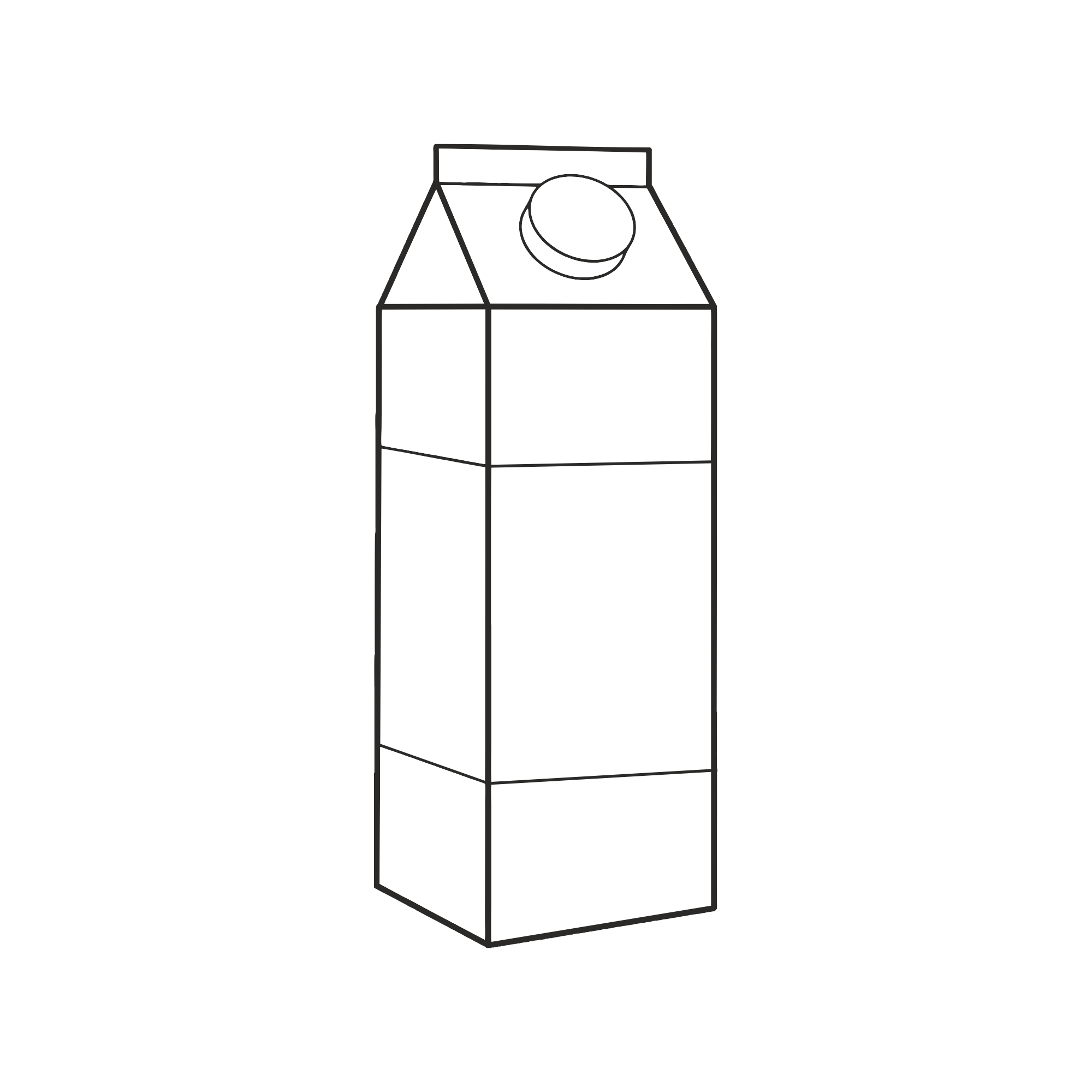 Piirros kuvitus maitotölkistä mustalla taustalla.