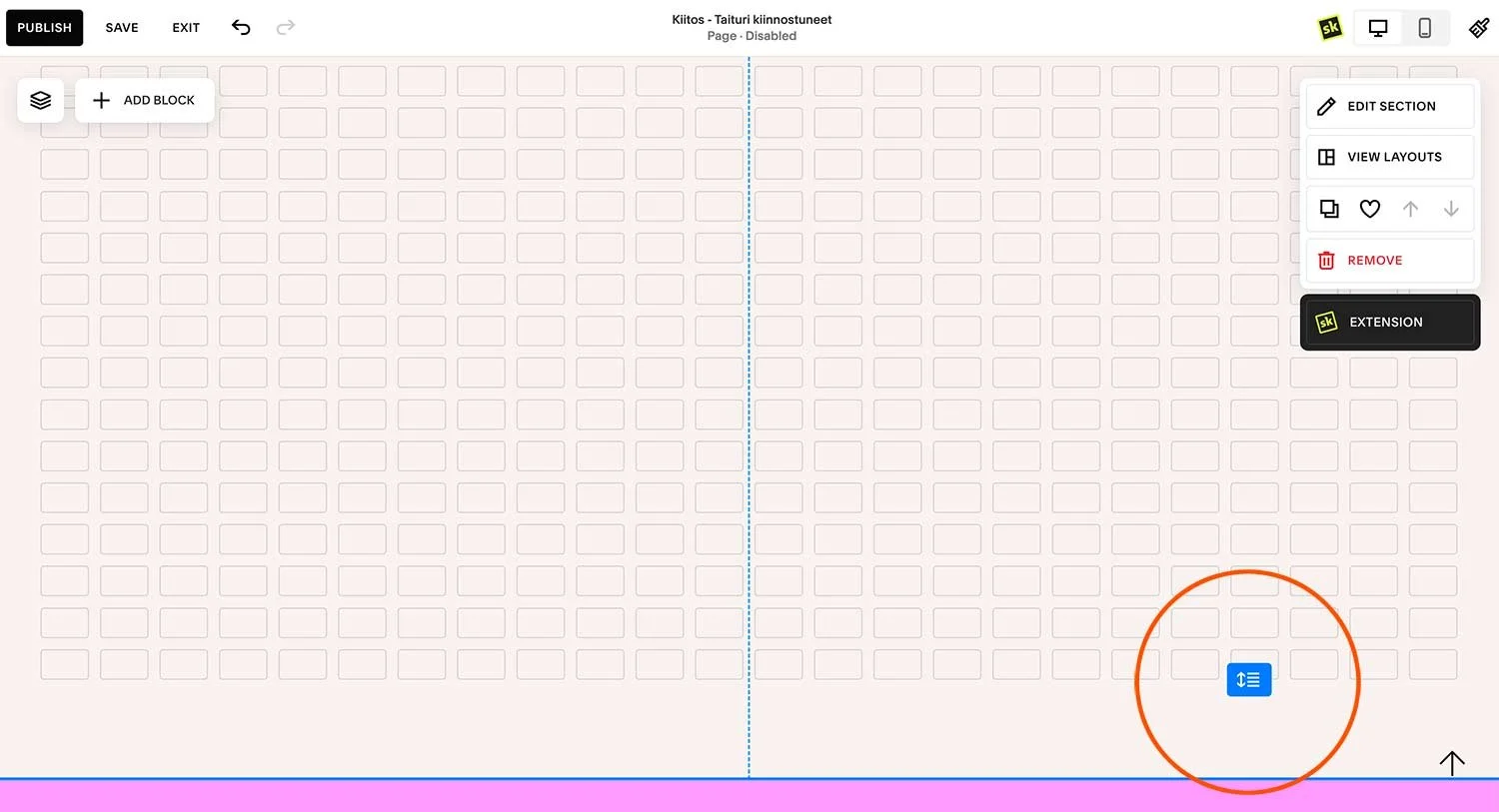 Ylimääräisten rivien poistaminen yhden Fluid Engine sectionin sisällä ohjekuva