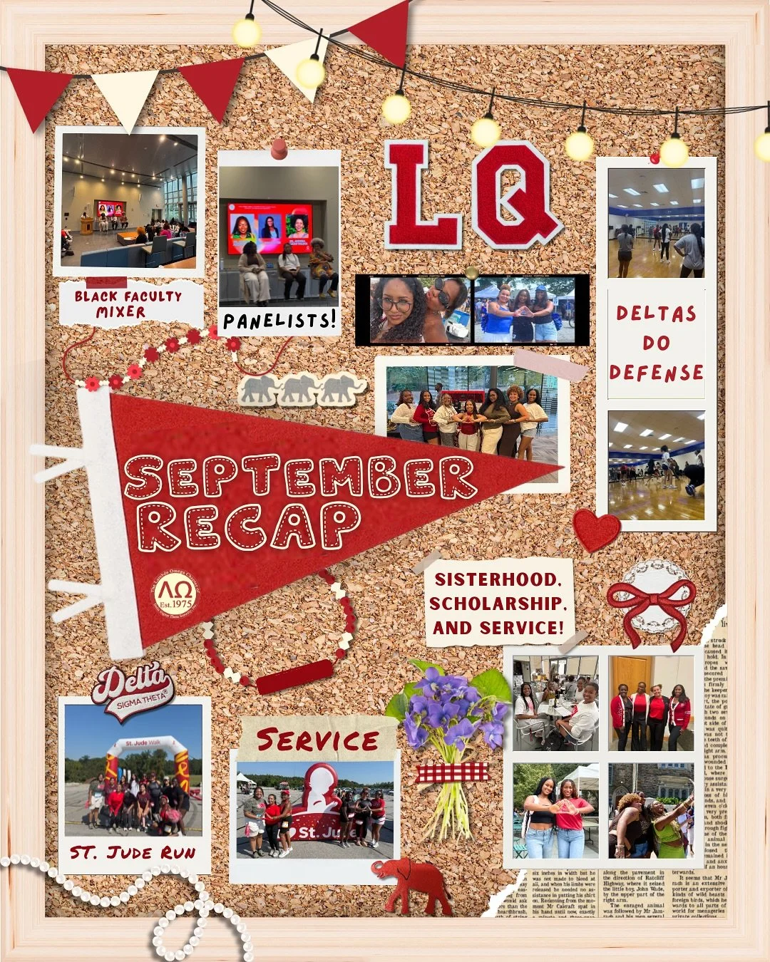 With September coming to a close, the Lambda Omega Chapter of Delta Sigma Theta Sorority, Inc. would like to share our highlights from the past month! From our annual Black Faculty Mixer to our St. Jude Walk Run of service, we have embodied sisterhoo