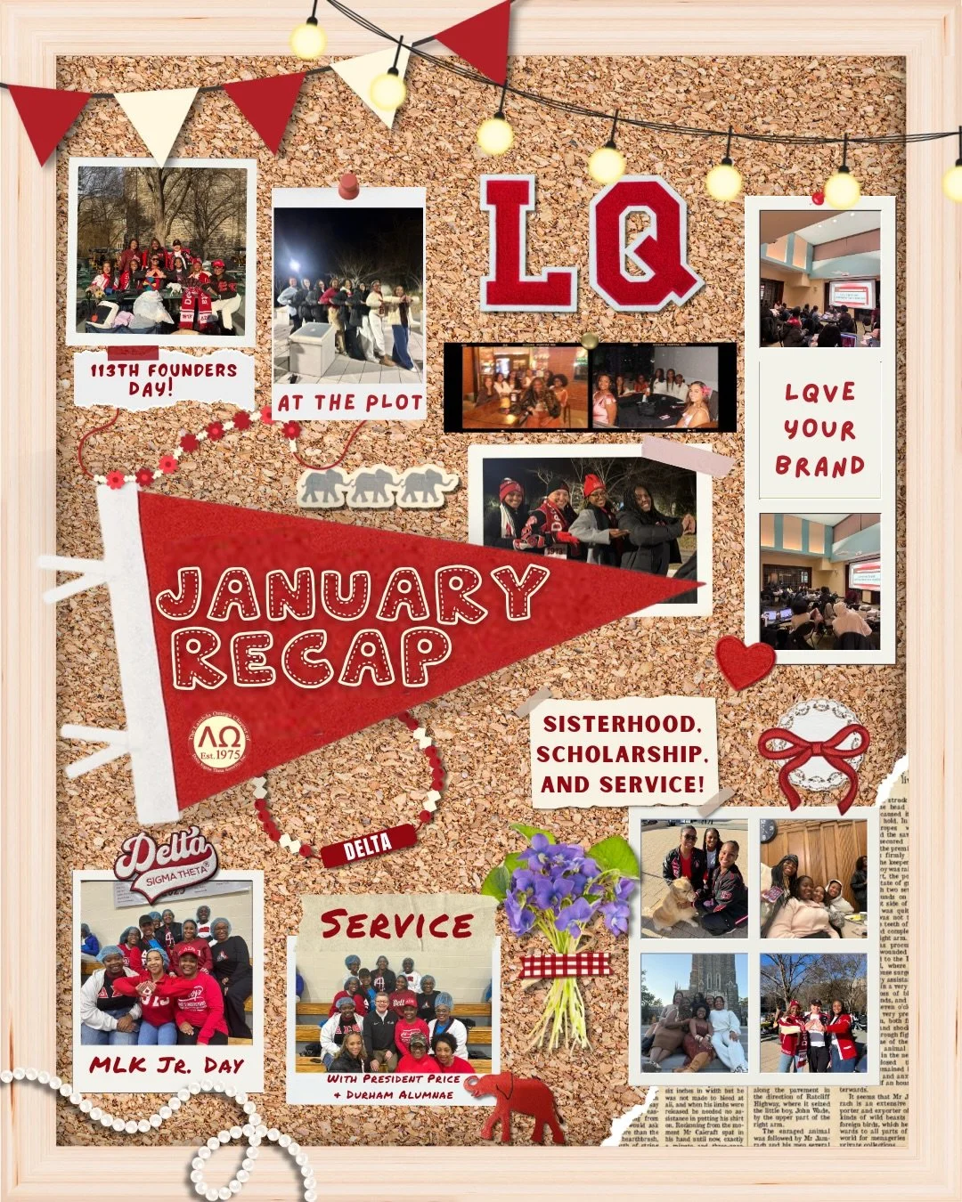 We have had an exciting start to the Spring 2026 semester! January has been filled with Sisterhood, Scholarship, and Service, with a special celebration of our 113th Founders Day! Stay tuned to see what events we have planned in February!