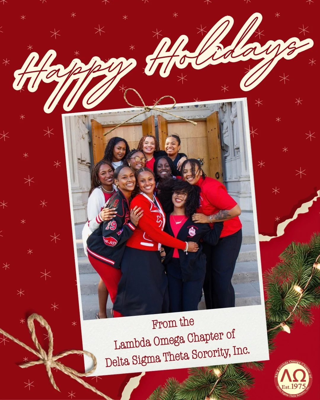 Happy Holidays from the Lambda Omega Chapter of Delta Sigma Theta Sorority, Incorporated! Swipe to see how we wrapped up the Fall 2025 semester, and we will see you next year for another season of Sisterhood, Scholarship, and Service❤️🤍