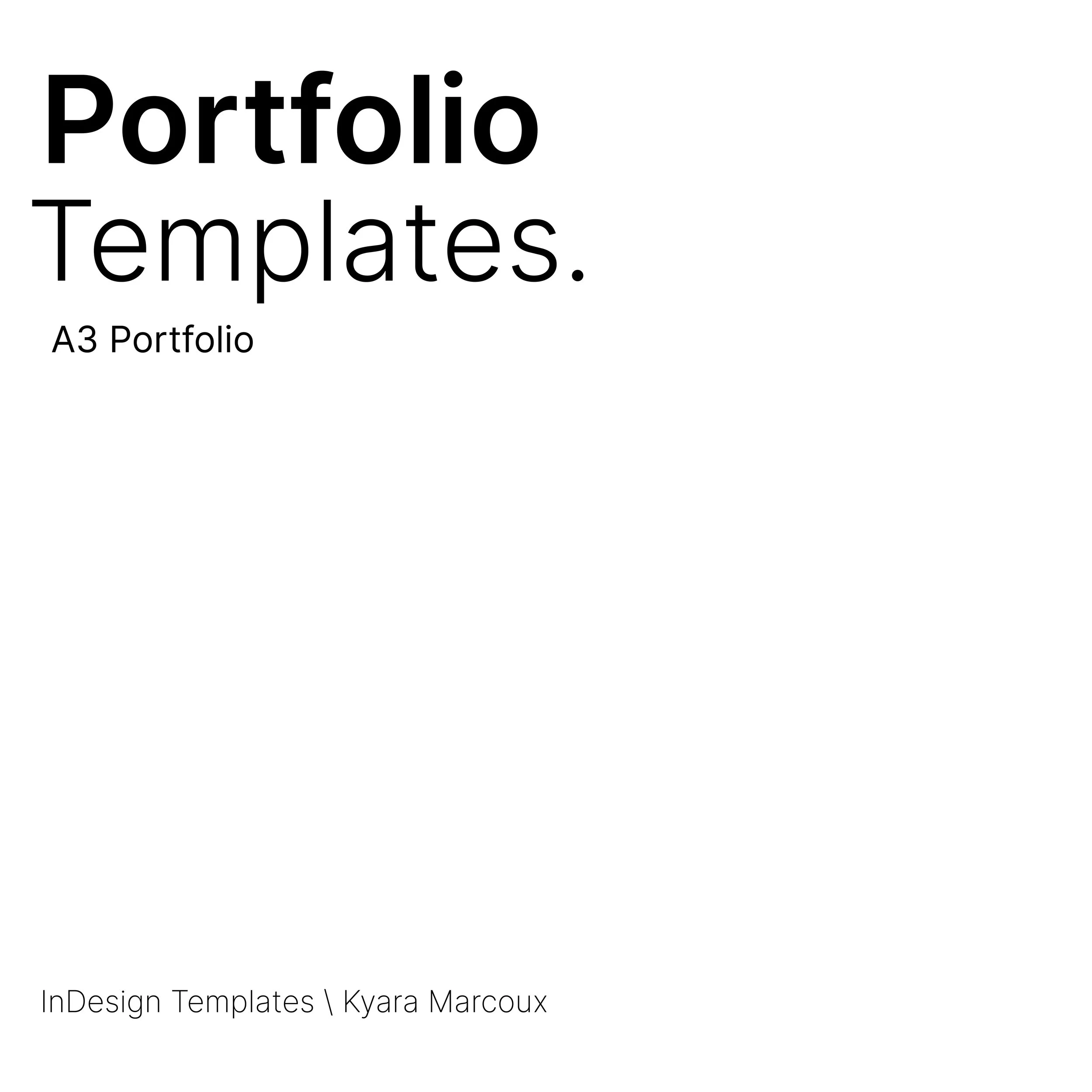 A3 Portfolio Template | Architecture