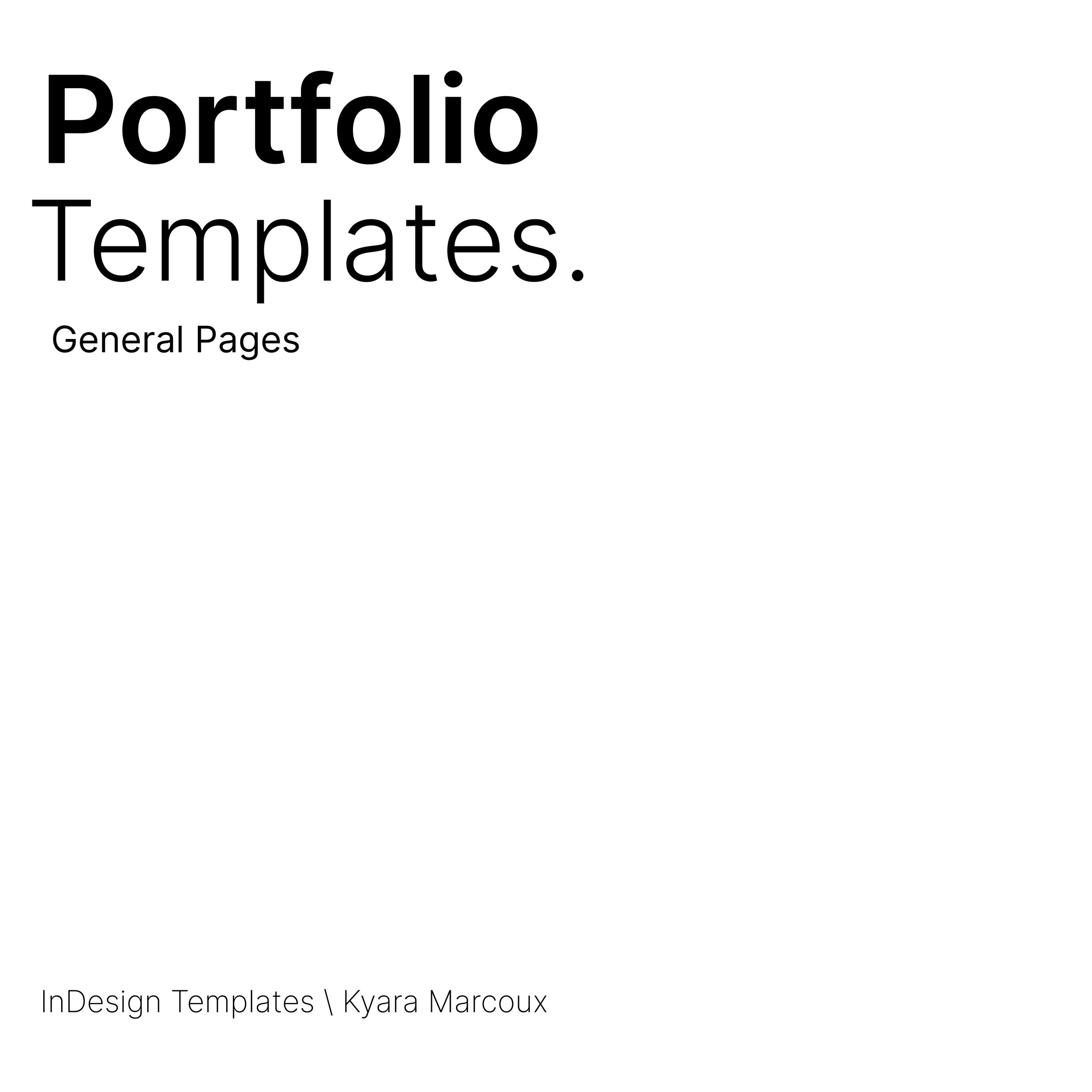 Portfolio Project General Pages A3 Templates | Architecture