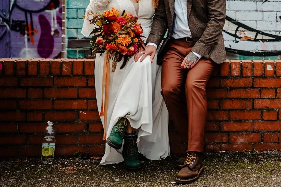 Consider this your official permission slip to wear the shoes, boots, or whatever the hell else you want on your wedding day. Your feet will thank you. 

#drmartens #alternativewedding #alternativebride #tattooedbride #altwedding #modernwedding #wedd