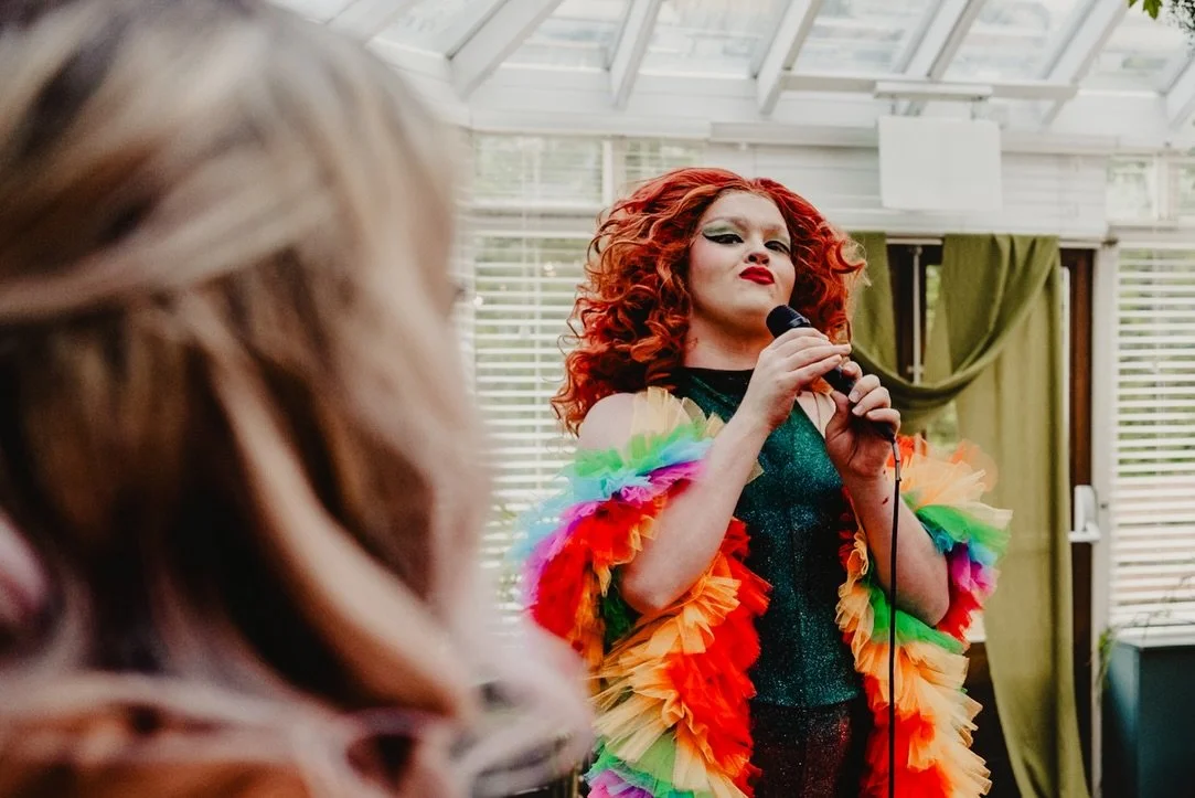 Considering having a drag queen for entertainment during your wedding reception? This is your sign to just do it.

#lgbtwedding #queerwedding #dragqueensofinstagram #leedswedding #yorkshireweddingphotographer