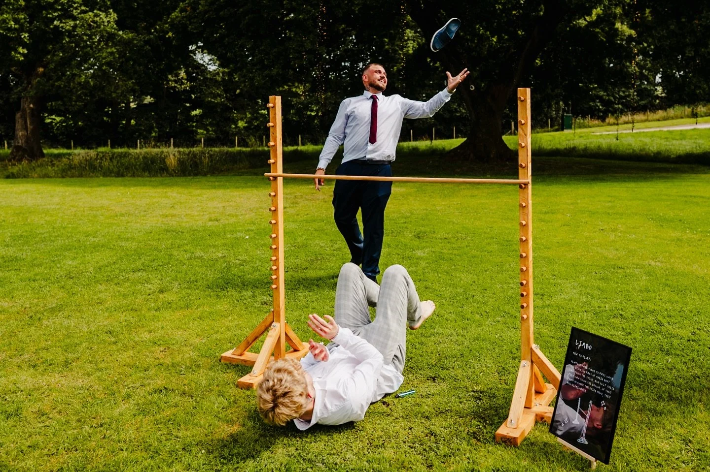 The first rule of limbo is never to wear slip on shoes