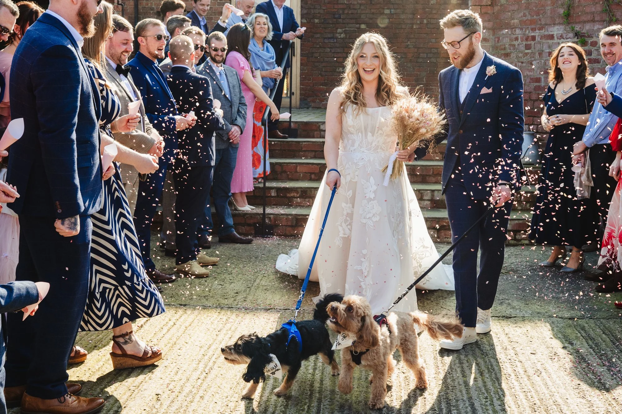 Doggos, sunshine, and daffodils - Saturday at @moathallbarns with Katie and Luke was absolutely brilliant! Photographing their wedding in the unexpectedly sunny rolling hills of Shropshire was an absolute joy. 

Photography @carolinegooseyphotography