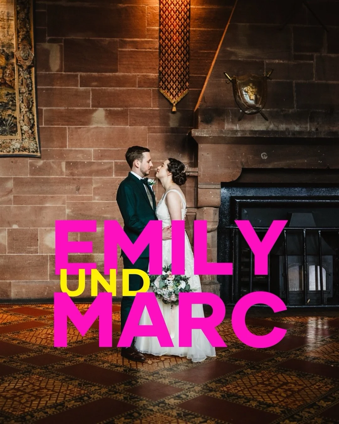 Emily and Marc did everything twice. They got married twice - legally a few months ago, and again last week at Peckforton Castle. They lived apart and then together - Emily had to wait to move out to join Marc in Switzerland. And they had many parts 
