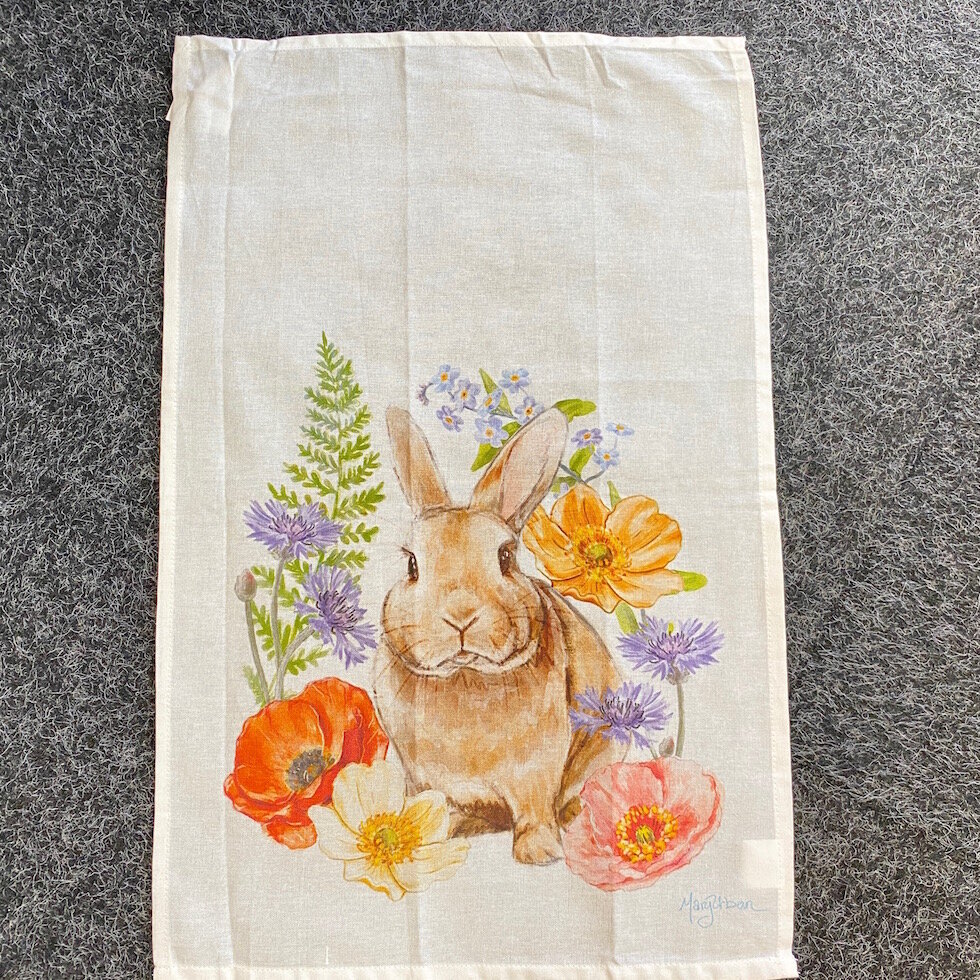 Brown Bunny Tea Towel — Summer Porch Vintage Living Sacramento (916)  444-2900