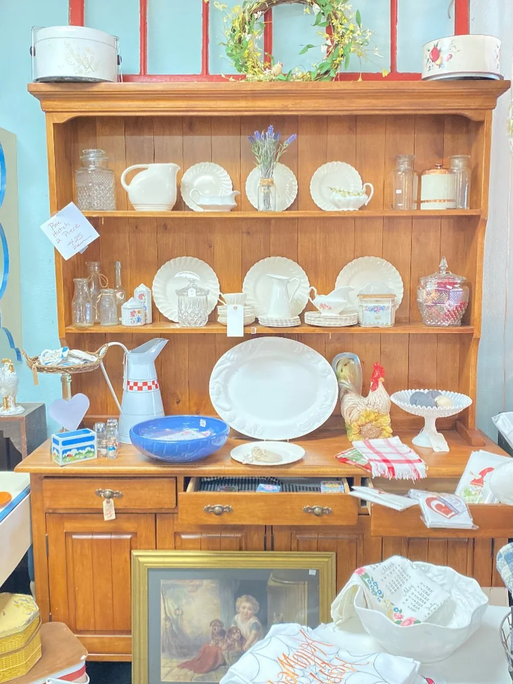 Just a note there has been serious interest in this lovely 2 piece hutch so please act now if you want to give it a home. Thank you see you today ❤️ #summer_porch