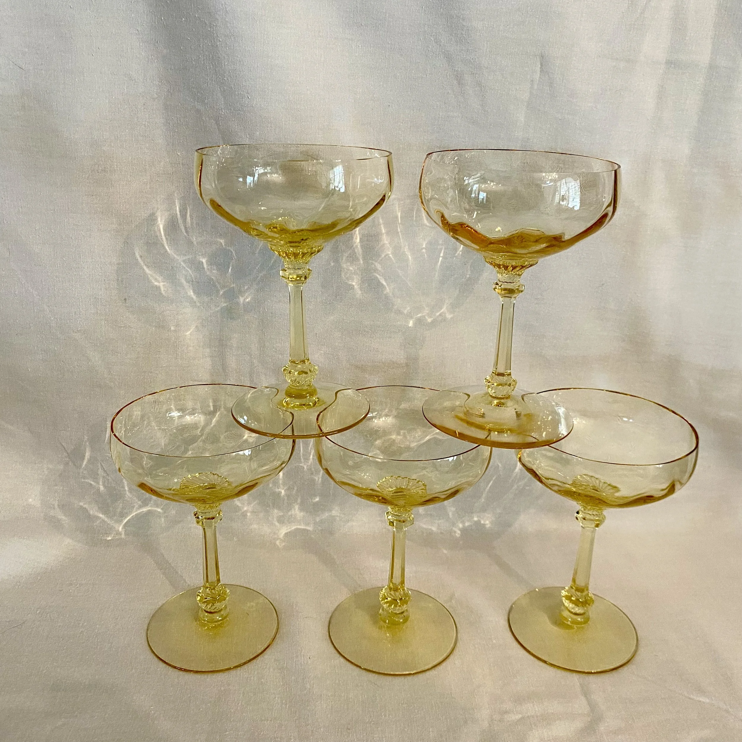 1930's Heisey Tall Champagne Coupes Set of 5