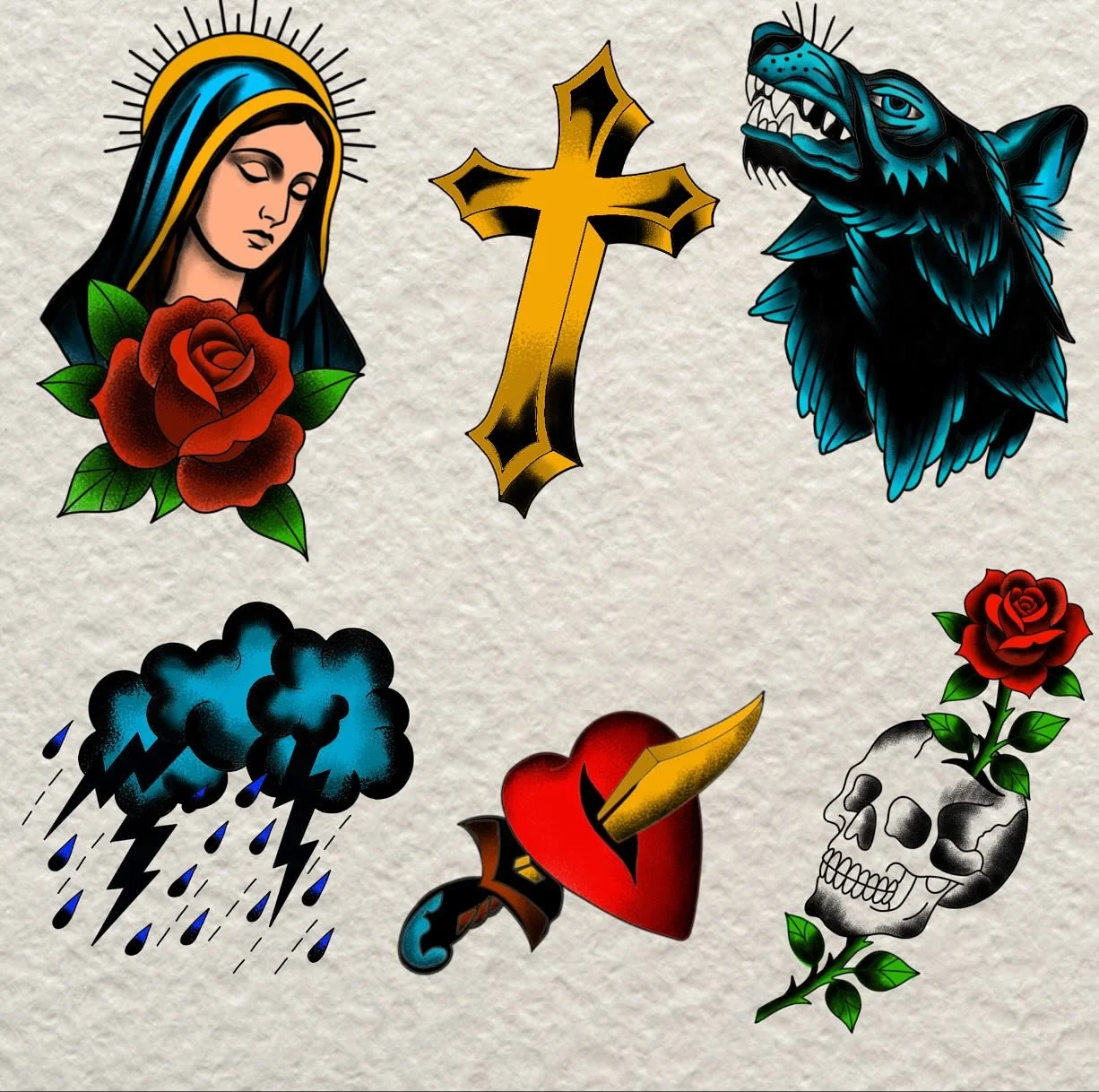 First sheet of color flash! All designs must be palm size or bigger. DM me for inquiries and appointments!