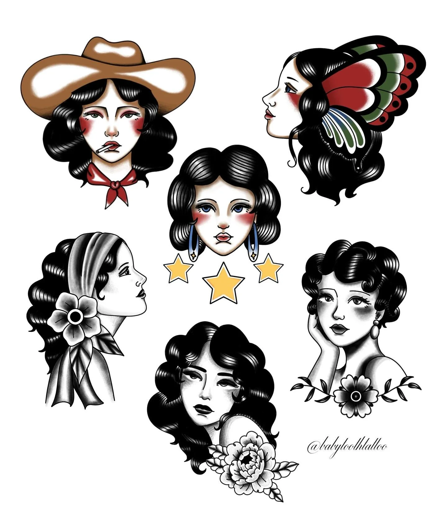 Some pretty little trad ladies I&rsquo;d love to do😇 message if interested! (Color can be made b&amp;g and vise versa)