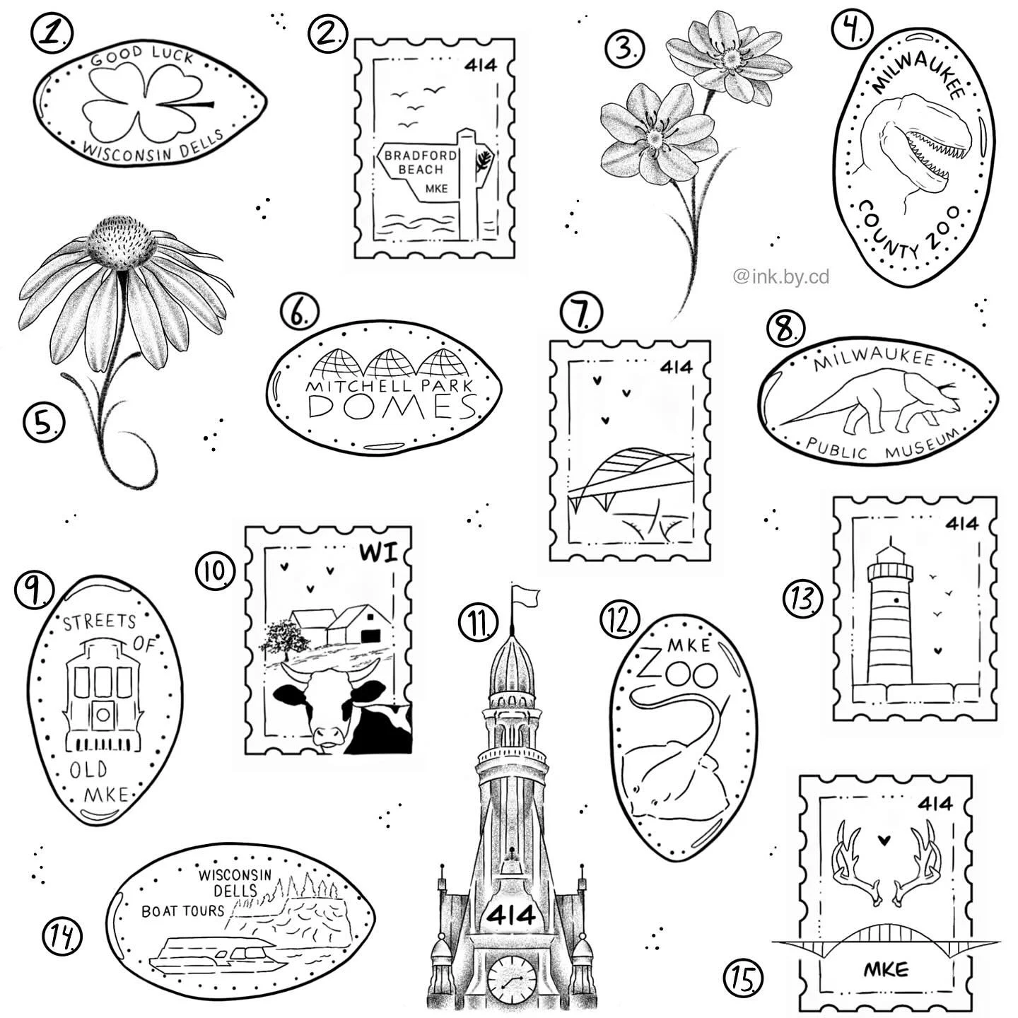 Round two of my Wisconsin themed flash is finally here! Thanks for all of the love on the first drop, these have been so fun to tattoo. Comment below what you&rsquo;d like to see in the next one!
-
I am available for flash and custom designs, DM me t