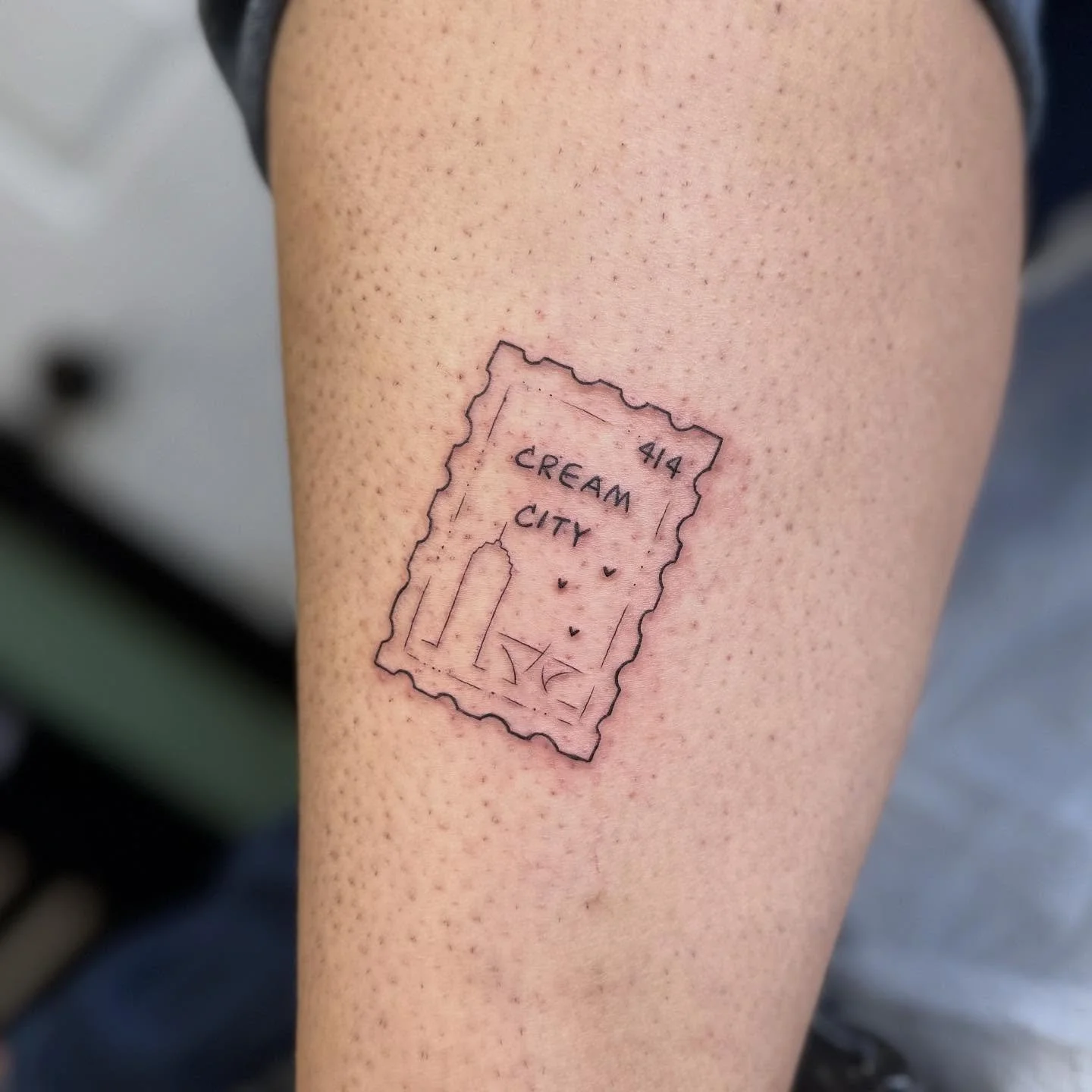 I&rsquo;ve had the pleasure of doing many MKE stamp tattoos from my flash 🧀💛🌆
-
I am available for flash and custom designs, DM me to book.