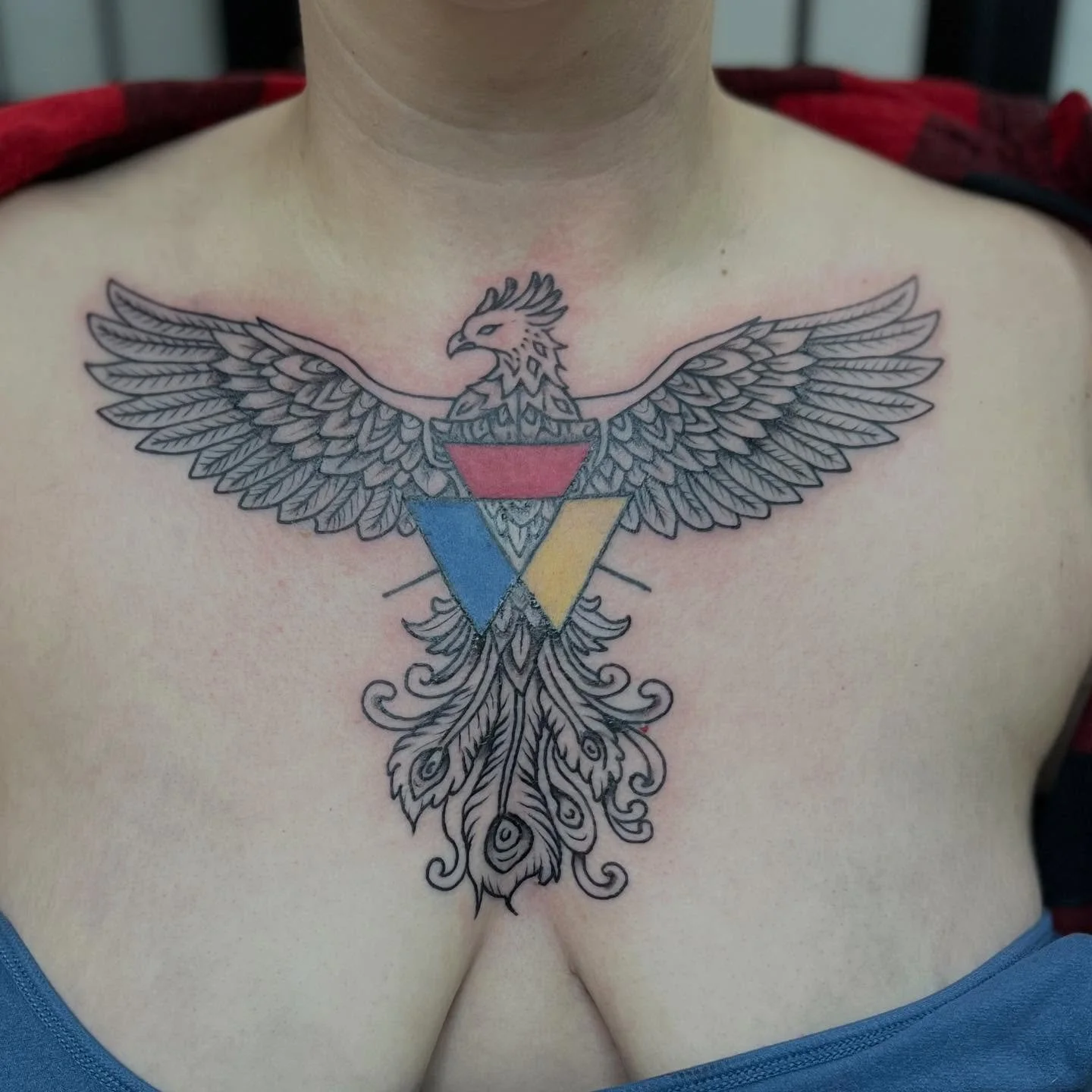 Had the honor of tattooing this phoenix! #phoenix #chesttattoos