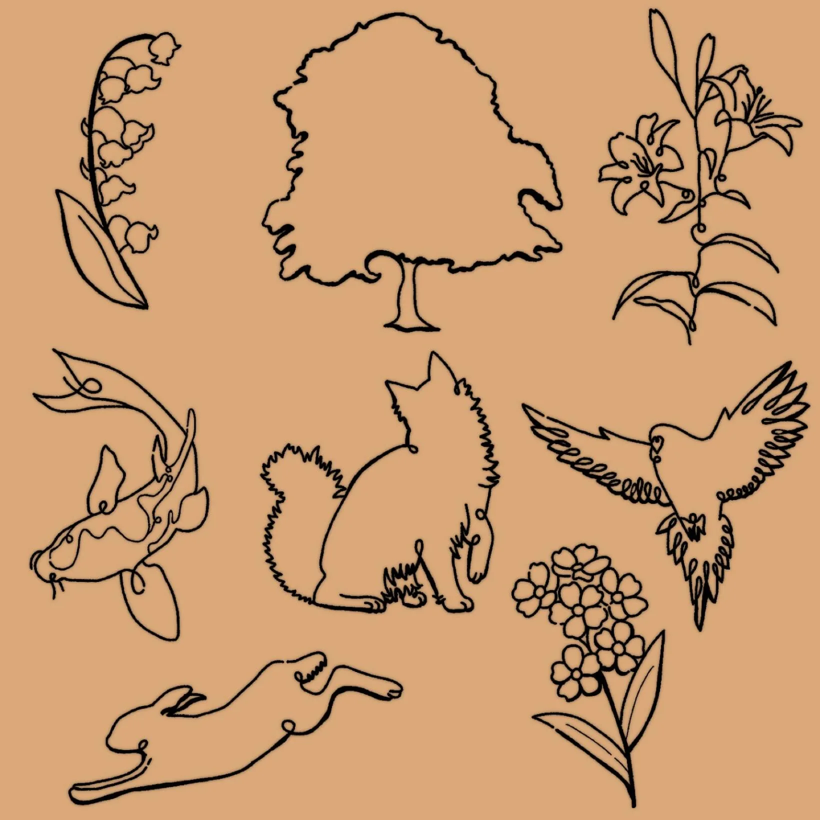 some simple silhouette flash :3 dm me or grab one at the link in my bio <33 #mketattoo #mketattooartist #tattooaprentice #tattooflash