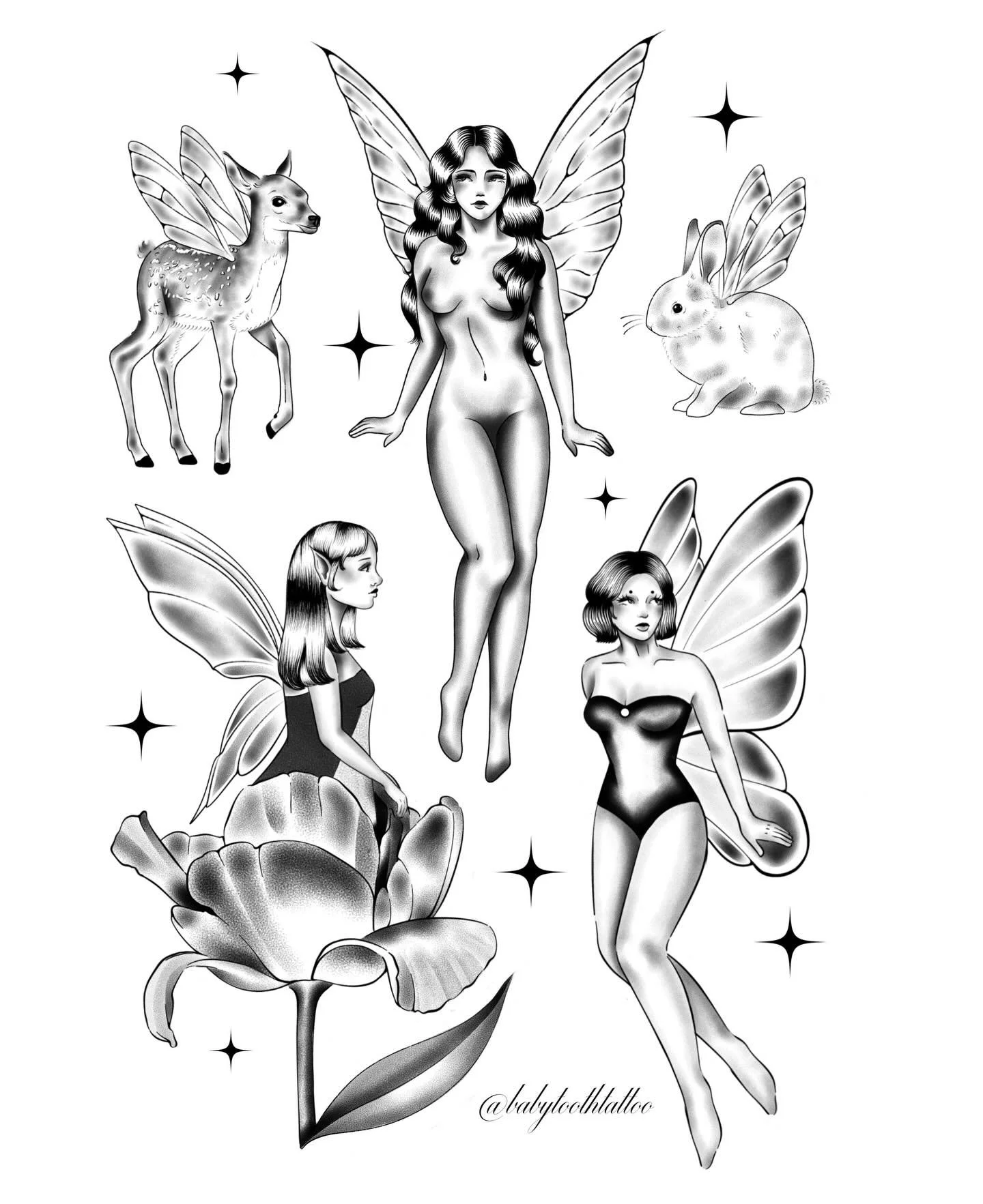 fairy flash 🧚🏼&zwj;♀️❣️ these are all non-repeatable and will be on my venue !! message meee if interested c:
-
#fairytattoo #tattooflash #tattooapprentice #mketattoo #milwaukeetattoo
