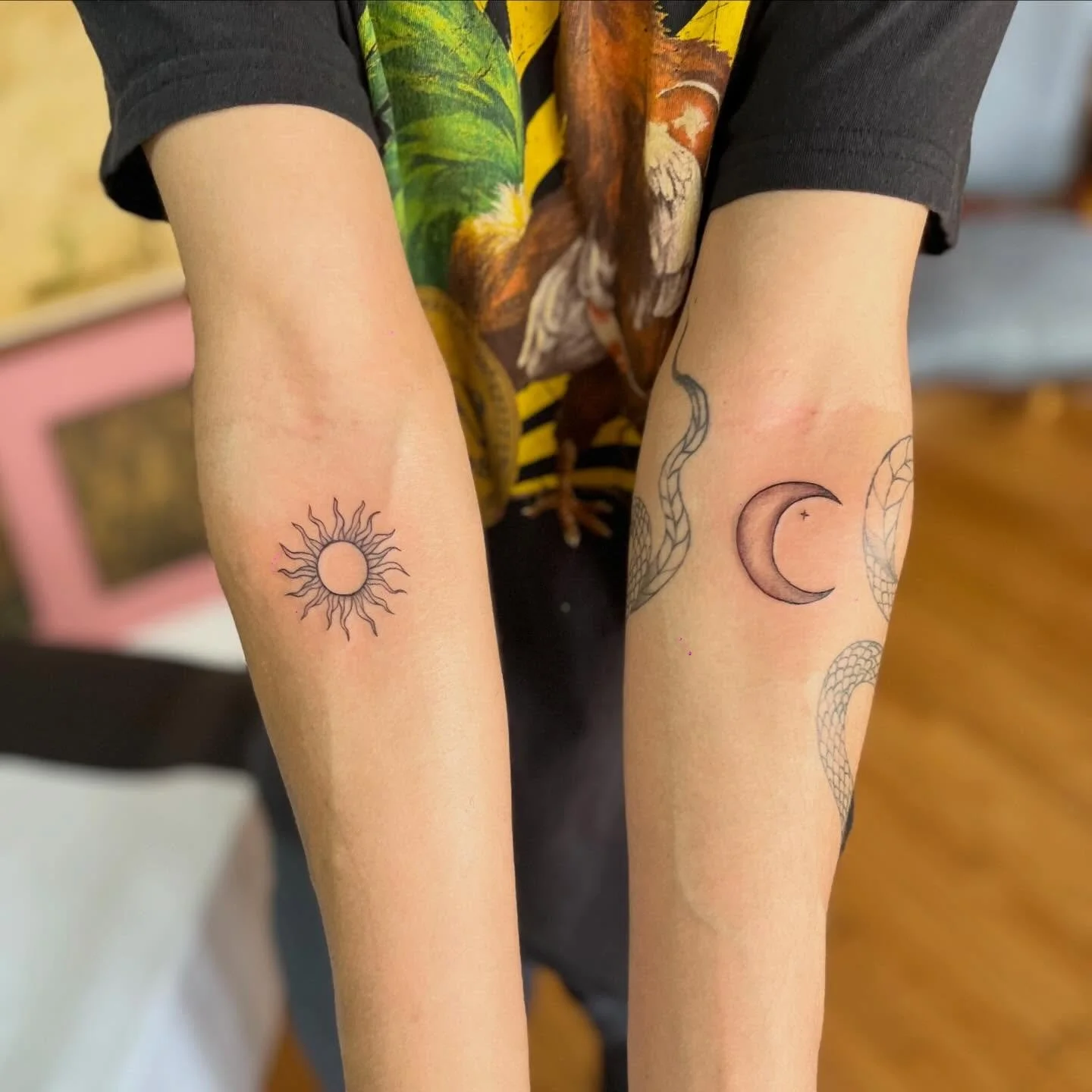 Little bangers #suntattoo #moontattoo #sunandmoon