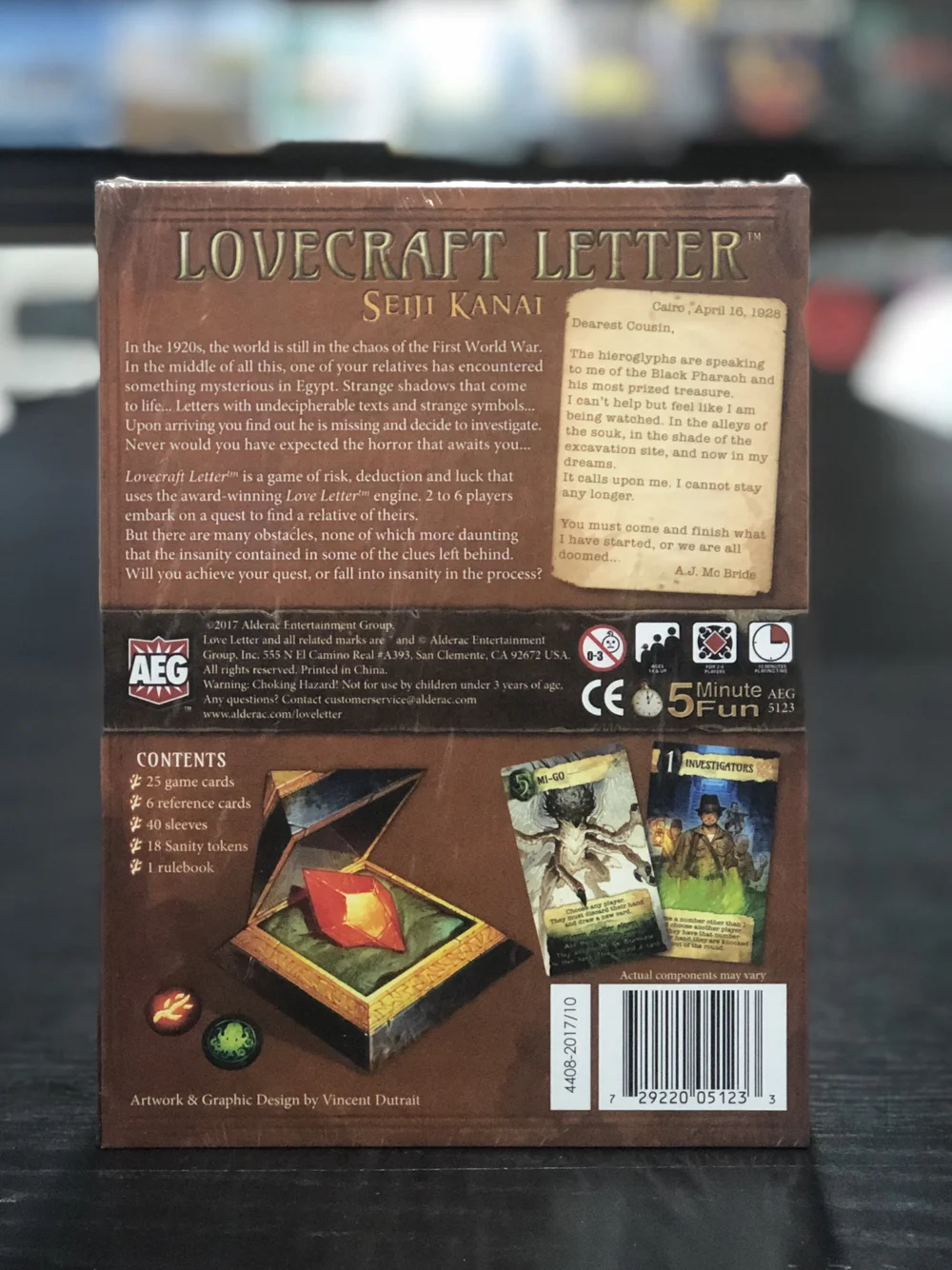 Lovecraft Letter Cabbages and Kings Games Lovecraft Letter Cabbages and Kings Games