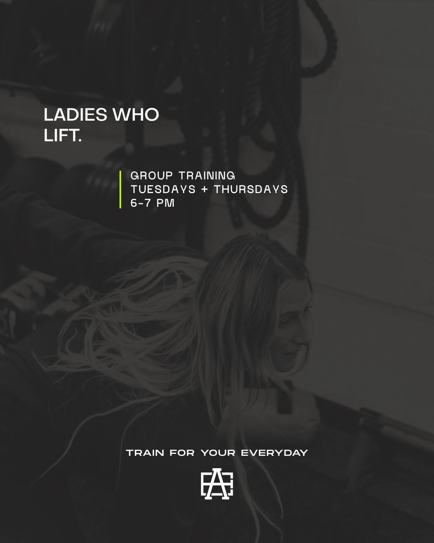 LADIES WHO LIFT.⁠
⁠
We created a class for women to come together, challenge themselves, and get stronger in a supportive environment.⁠
⁠
This is a full-body workout focused on building strength and core stability through dynamic movements, using ban