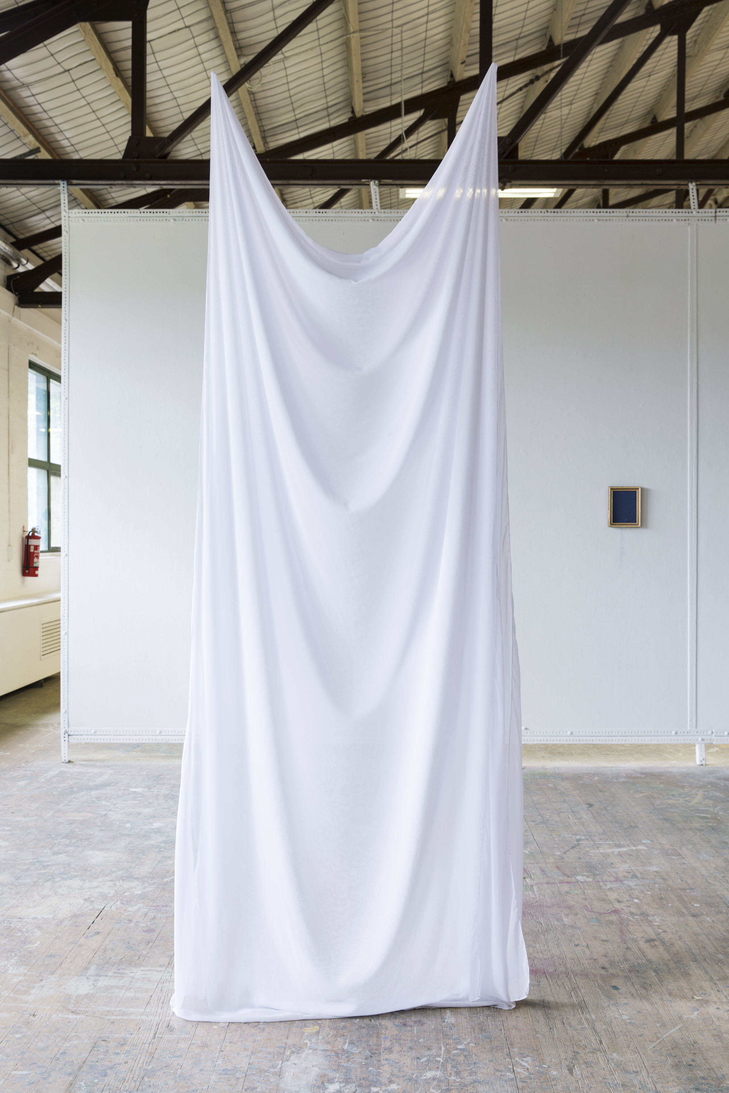  Concealed Embroidery on synthetic material  250 x 100 cm 2019 (install display) Photograph by Lucy Foster 