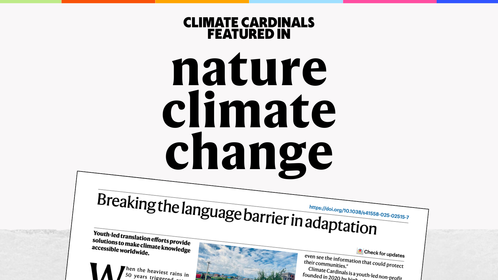 Climate Cardinals Featured in Nature Climate Change