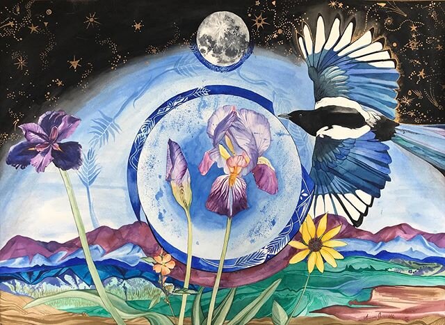 And she&rsquo;s finished! *Some paintings sit unfinished until the right day presents itself. Today, this piece is complete. Now for mounting it to wood.* Who wants a print???