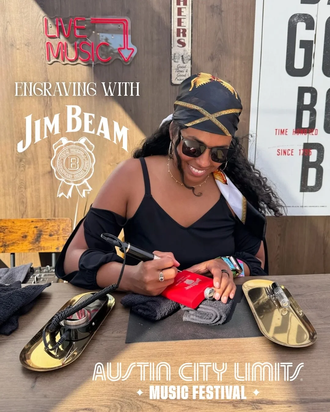 AHH!!! @aclfestival weekend 1 → done ποΈ
honored to bring live engraving to ACL with @jimbeam βΊοΈ still shocked and grateful at the places my art continues to take me!!
back at it next weekend in East VIP, 2–5 PM daily β‘οΈ 
π·οΈ austin eng
