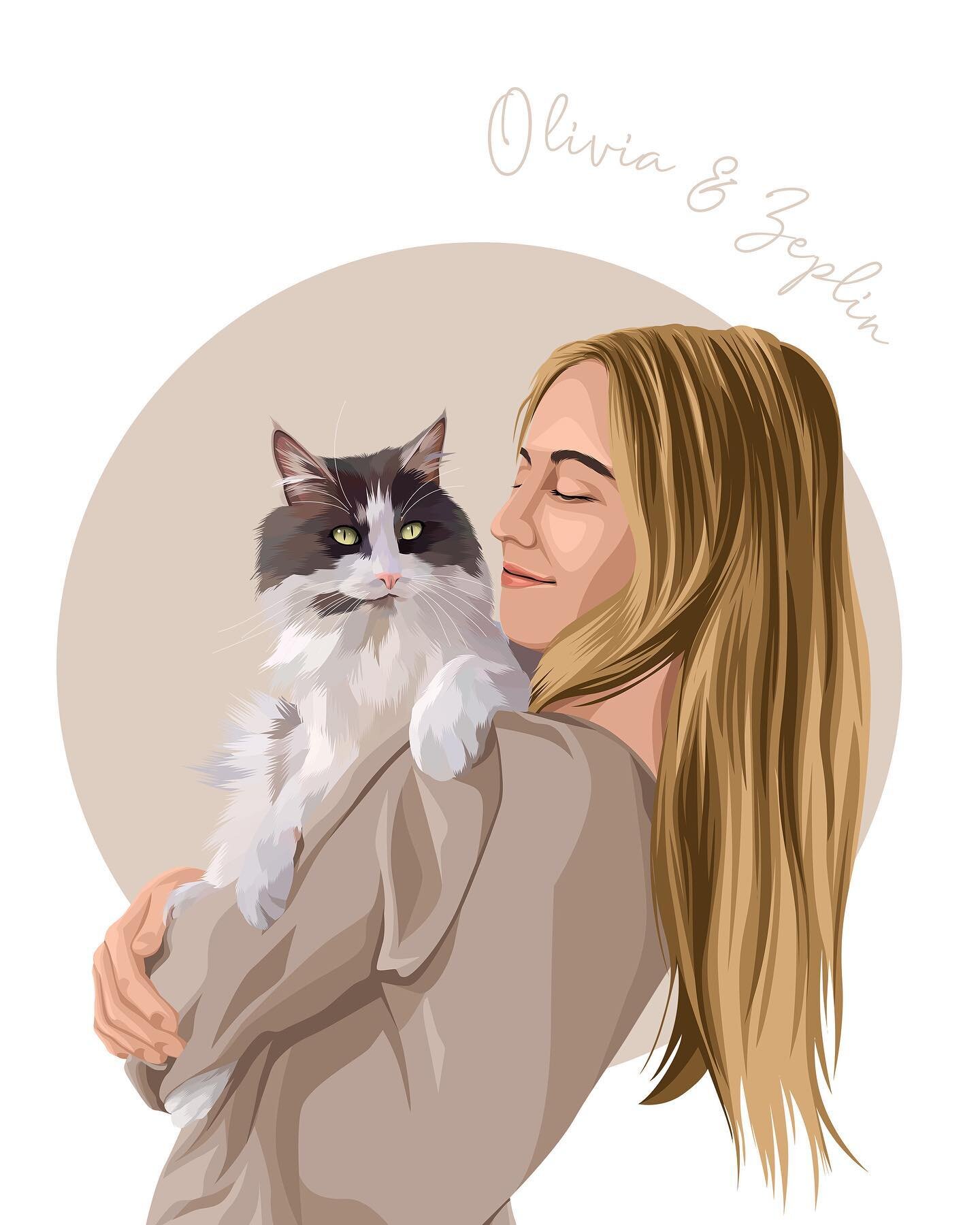 Zeplin &amp; his Mum 💗✨ We love pet &amp; owner portraits! They&rsquo;re just the cutest 🥰
-
SALE CONTINUES! 🥳 get 15% off any portrait. Just use the code LOVEZEPLIN at checkout. 
-
Digital art available worldwide. Printing and framing available A