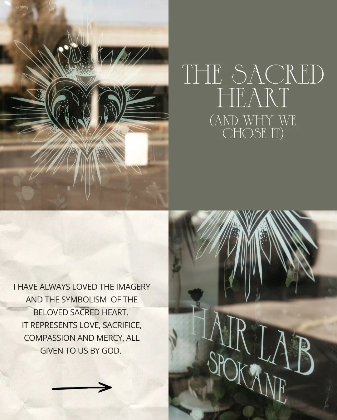 We didn&rsquo;t choose the Sacred Heart because it&rsquo;s beautiful.

We chose it because it&rsquo;s powerful.

It represents love that burns.
Love that sacrifices.
Love that stays open even when wounded.

At Alchemy Hair Lab Spokane, we believe lov