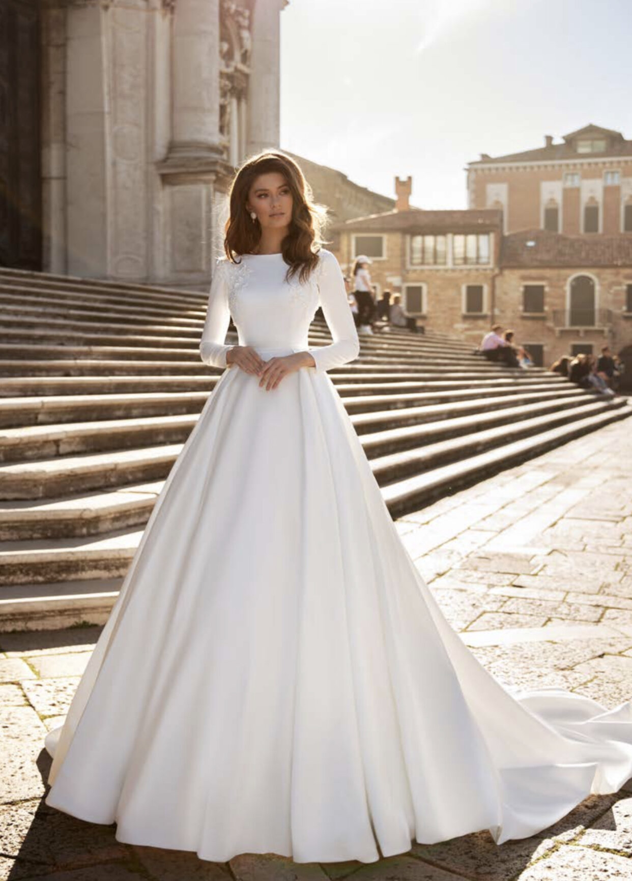 Off The Shoulder Bridal A-Line Satin Dress – Tux-USA