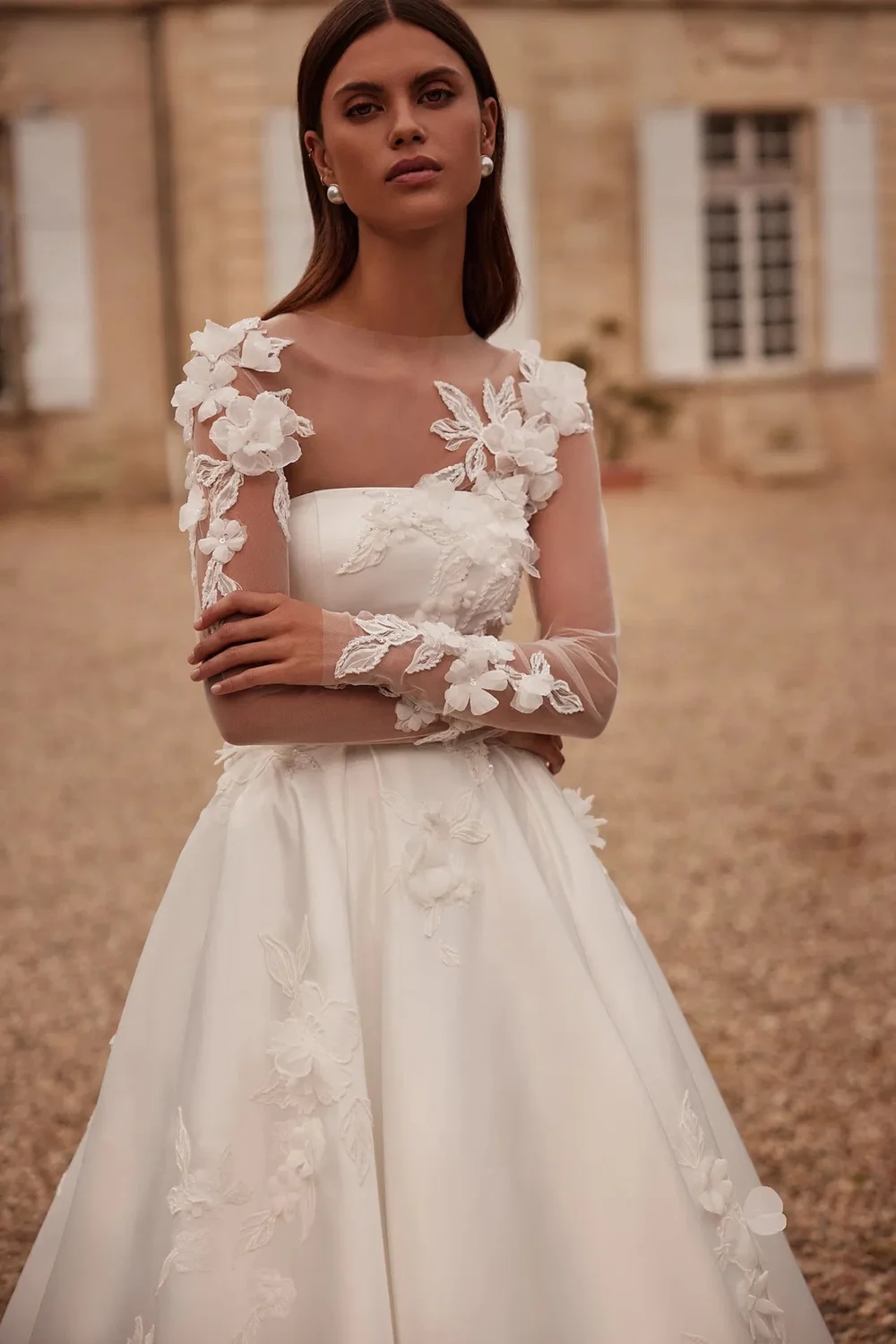 Chic Off-the-Shoulder Wedding Dress with Matte Satin and