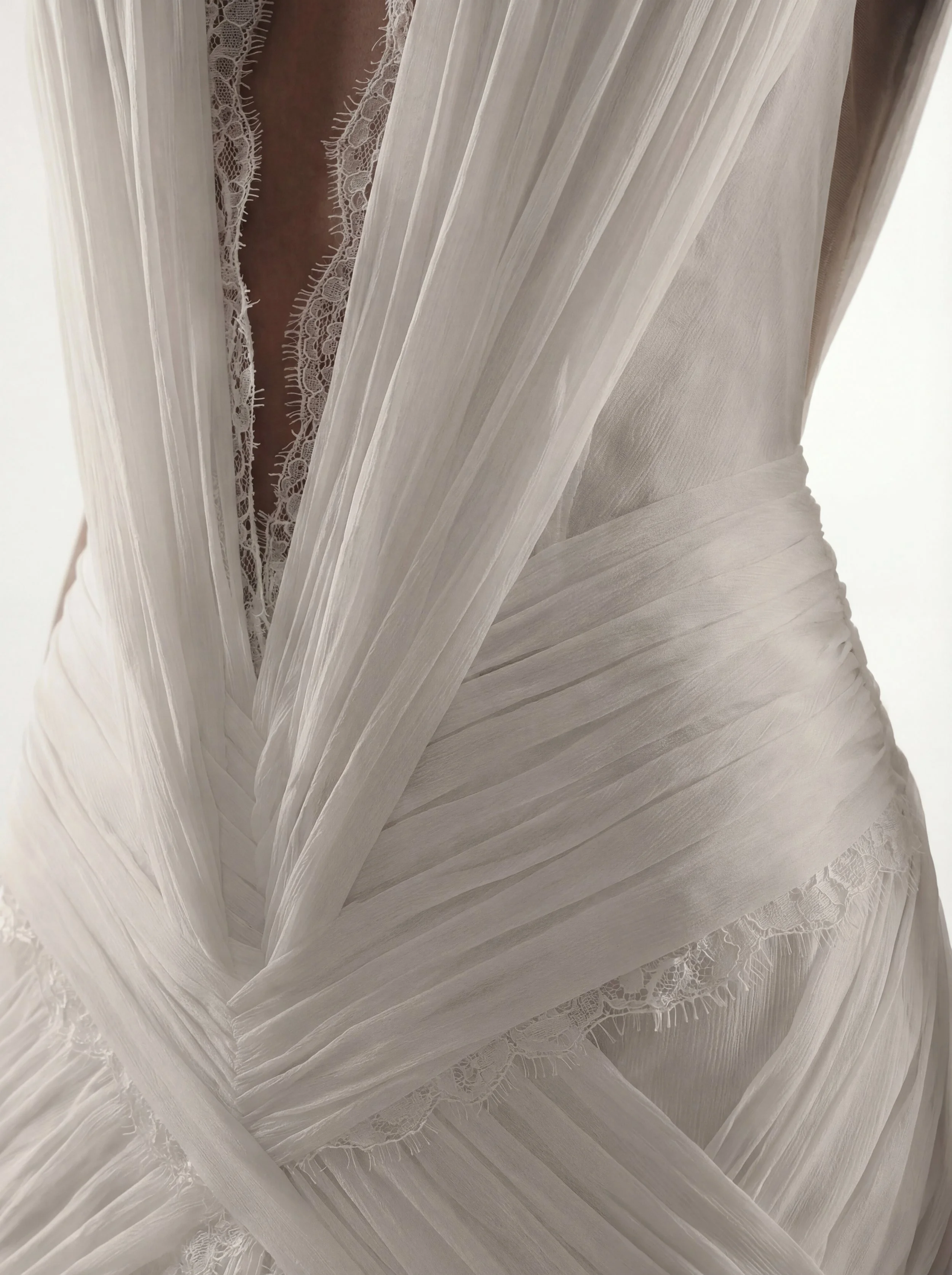 Soft feminine wedding dress with lace details and natural silk flow – Aurelle
