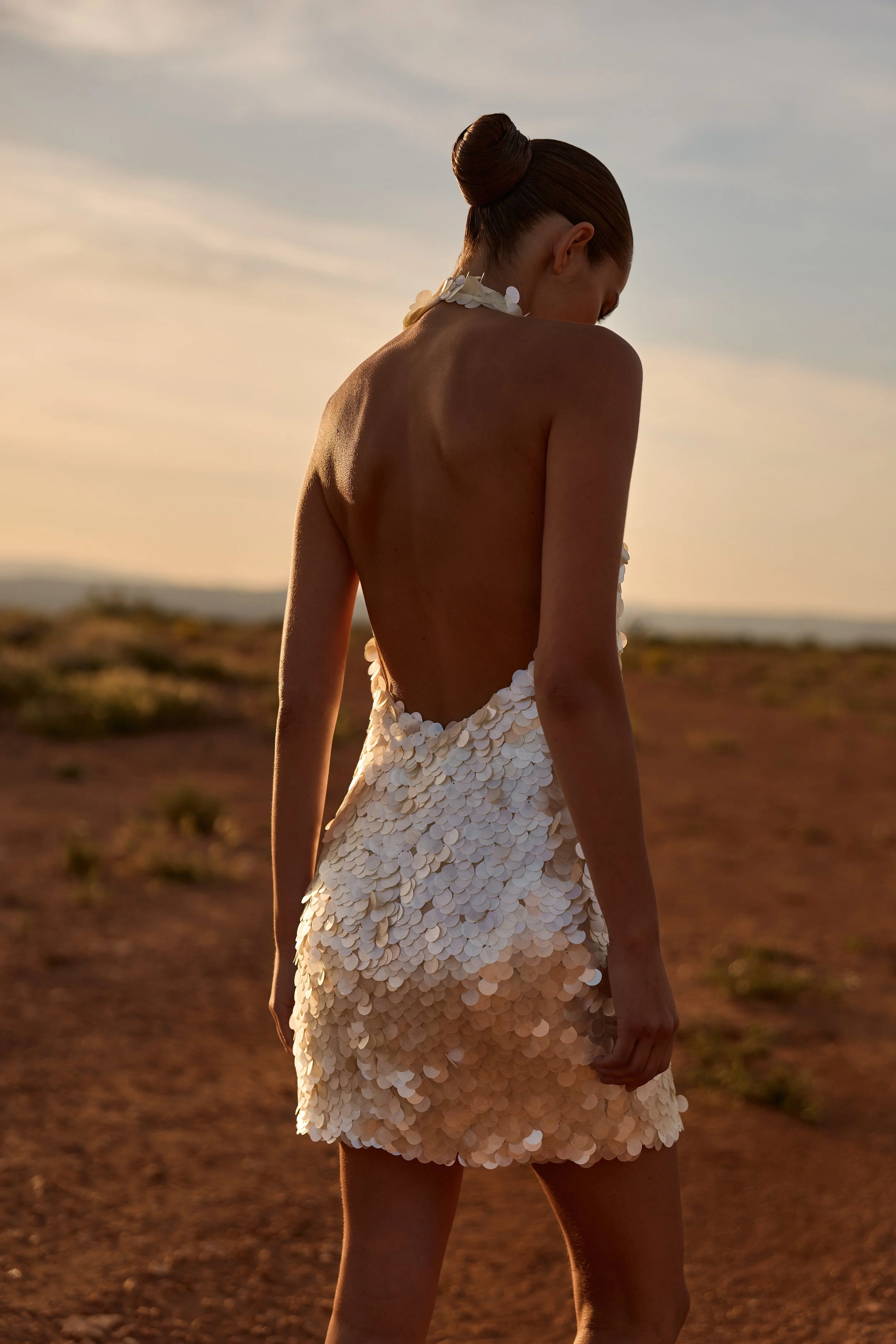mini sequin dress, bridal mini dress, after-party wedding dress, short reception dress, halter neck sequin dress, rehearsal dinner dress NYC