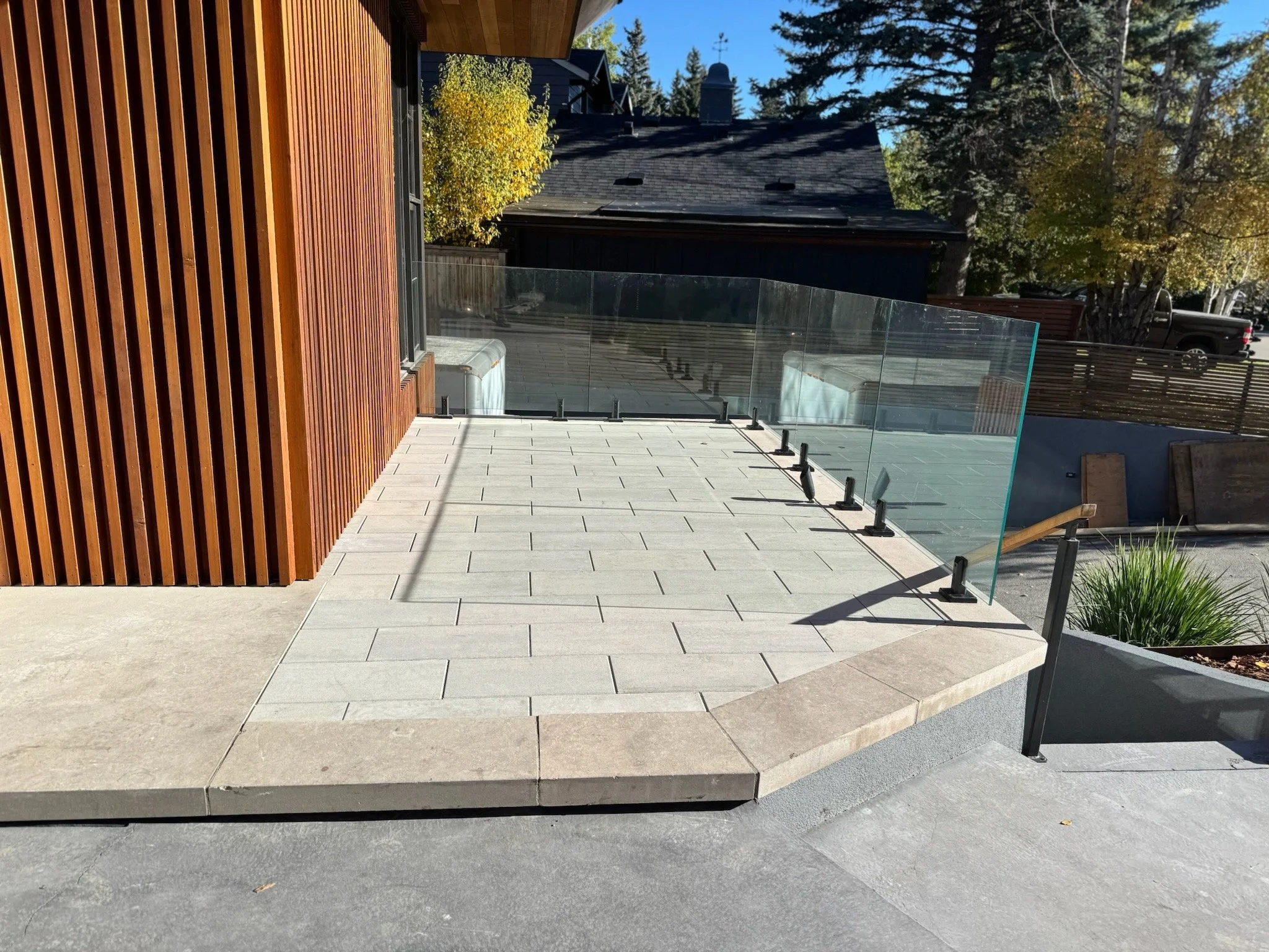 Techo-bloc patio installation.