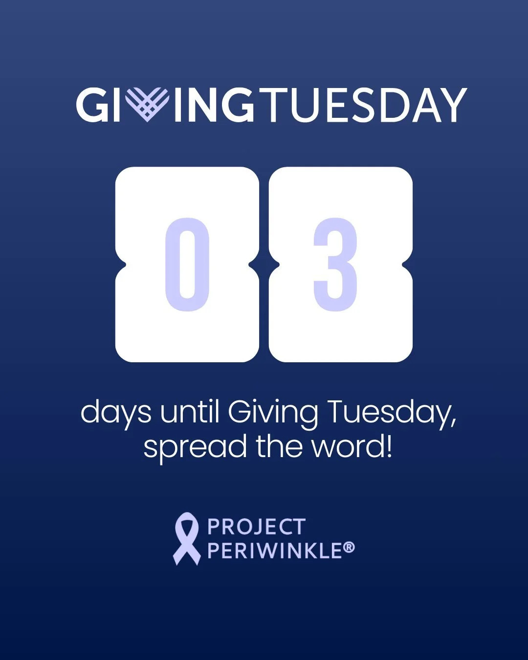 Join us on Tuesday December 2 for #GivingTuesday!  Learn more about ways to support Project Periwinkle and our mission by visiting www.projectperiwinkle.org/waystogive (linked in bio)

 #ProjectPeriwinkle #StomachCancerAwareness #NonprofitLeadership 