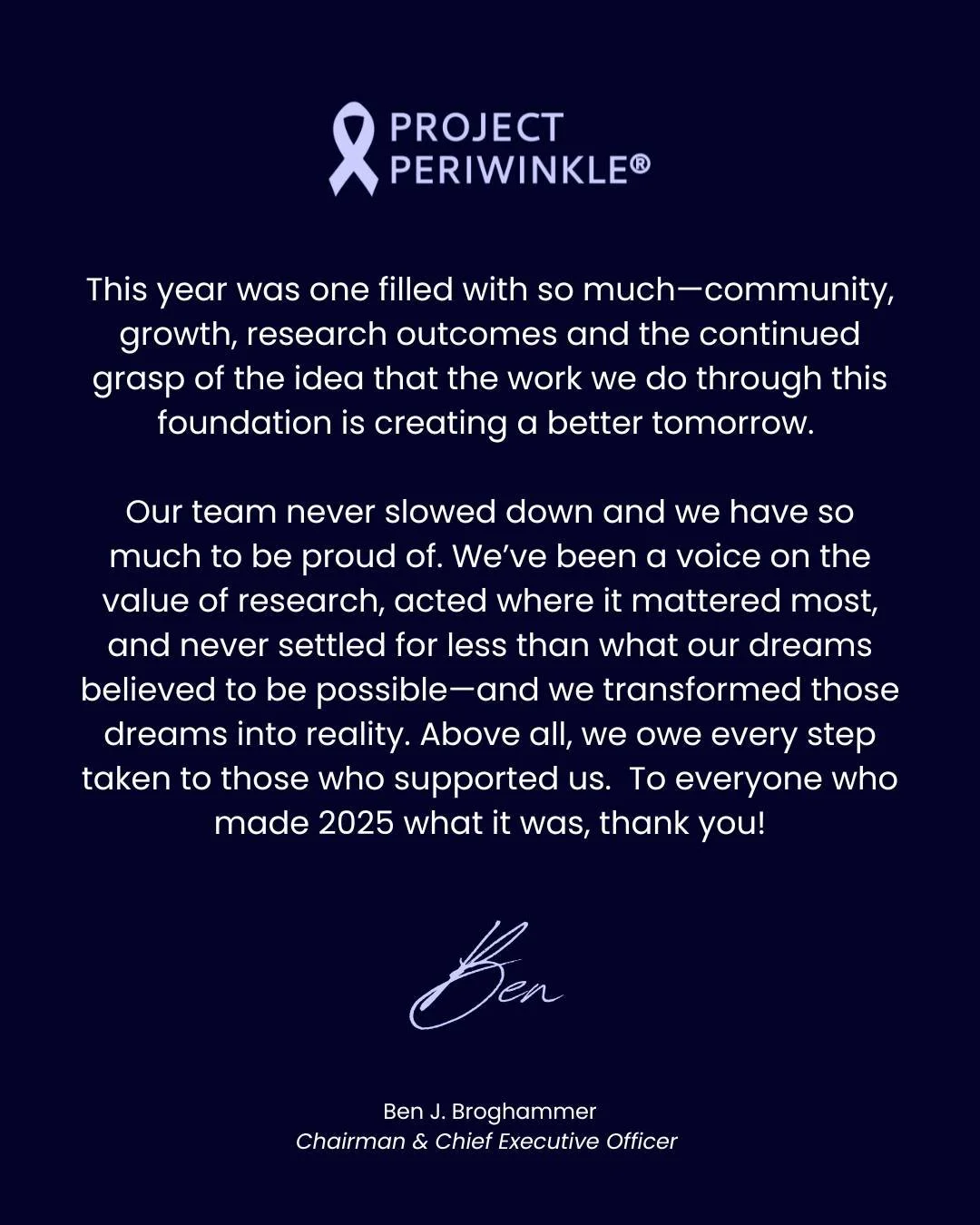 Thank you for 2025!  We couldn't have done any of it without you!